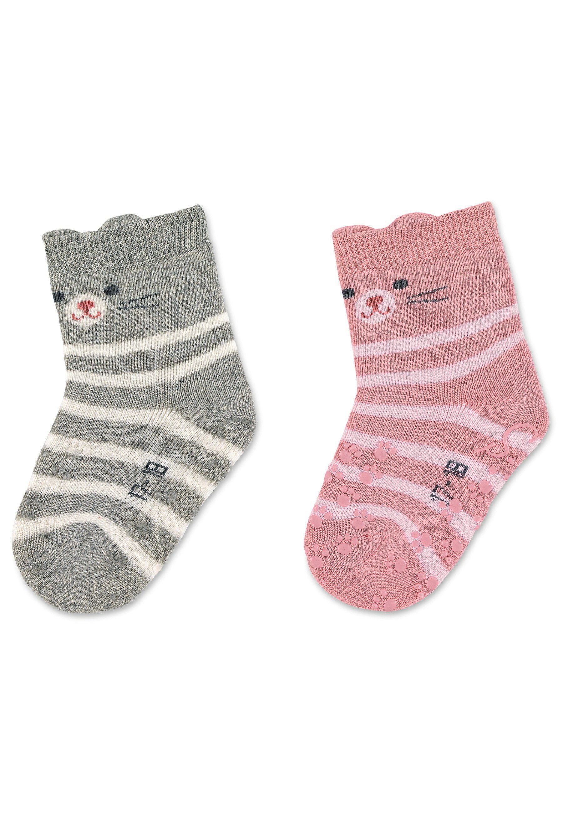 Basicsocken ABS Krabbelsocken 2er-Pack Katze