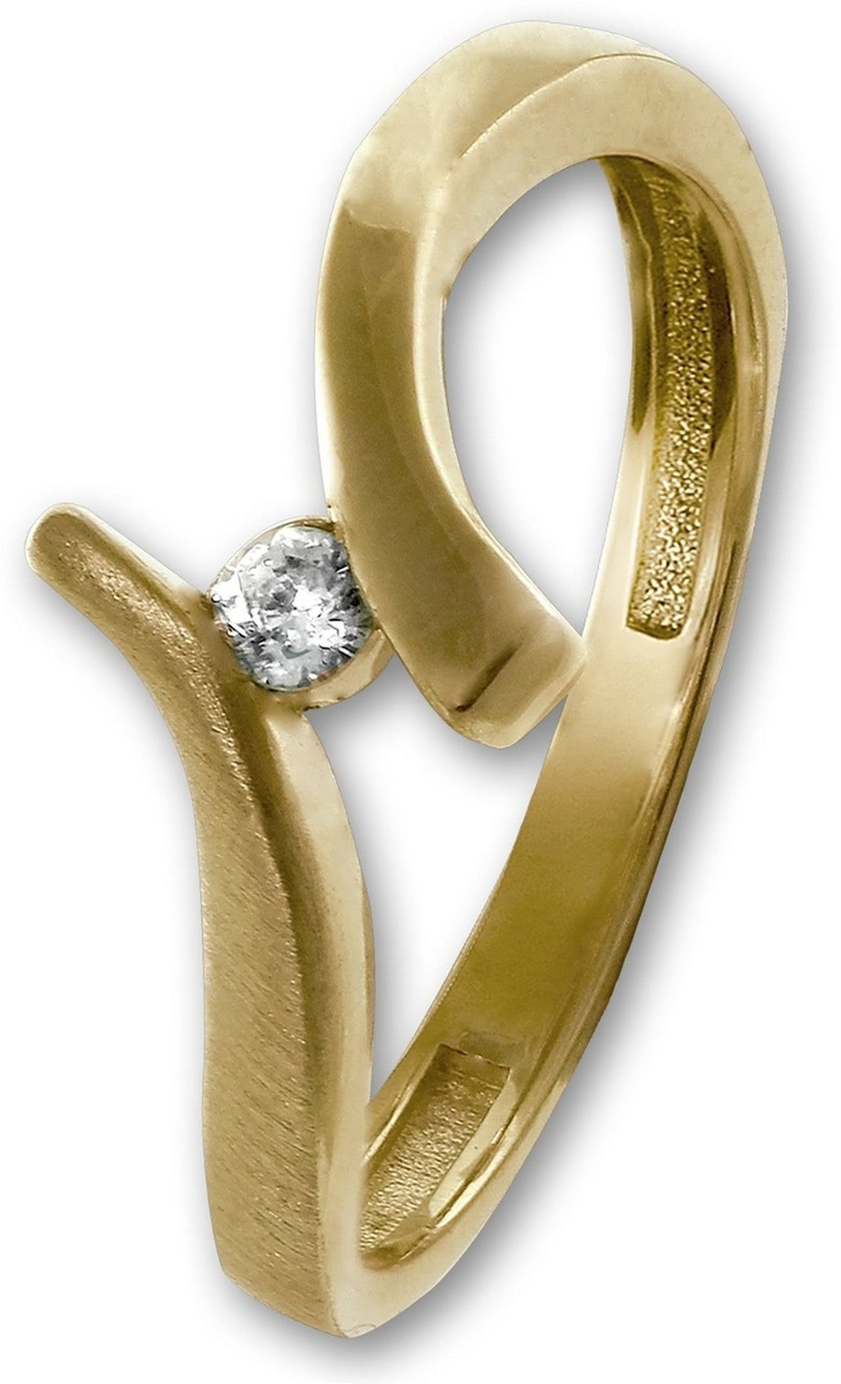GoldDream Goldring GoldDream Gold Ring Wave Gr.54 (Fingerring), Damen Ring  Echtgold, 333er Gelbgold, gold, weiß, Wave