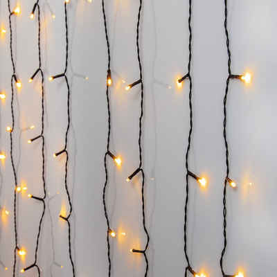 STAR TRADING LED-Lichtervorhang LED Lichtvorhang 120 bernstein LED 1,3x2,0m für Außen Weihnachten, 120-flammig