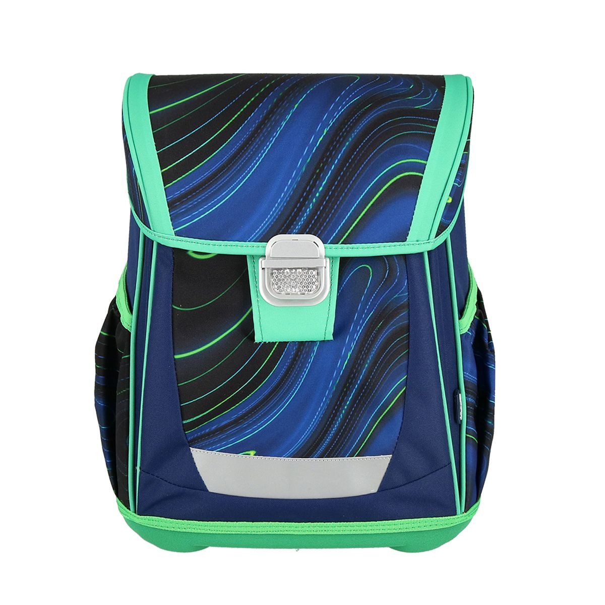 Spirit Schulranzen SPIRIT Schulranzen Set BLUE Stripes 4 teilig Serie COOL