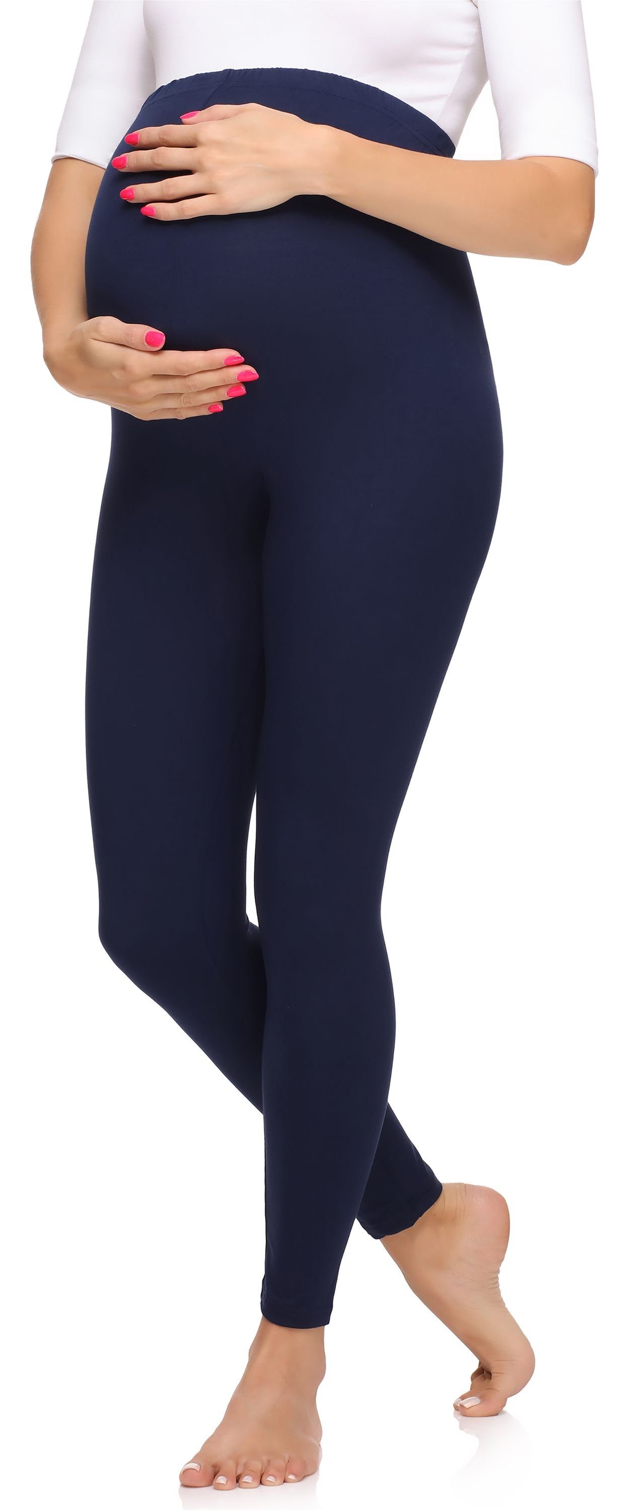 Merry Style Umstandsleggings Damen Lange Umstandsleggings aus Viskose MS10-297 (1-tlg) elastischer Bund