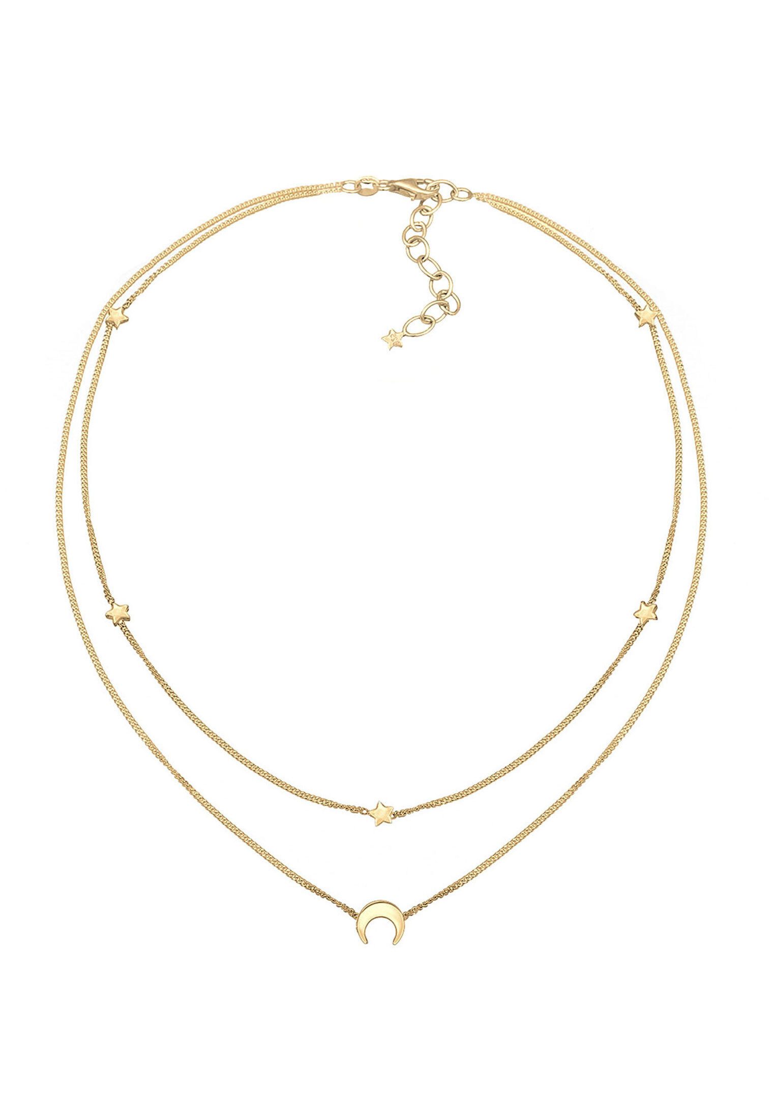 Elli Collier Choker Layer Halbmond und Sterne 925er Silber