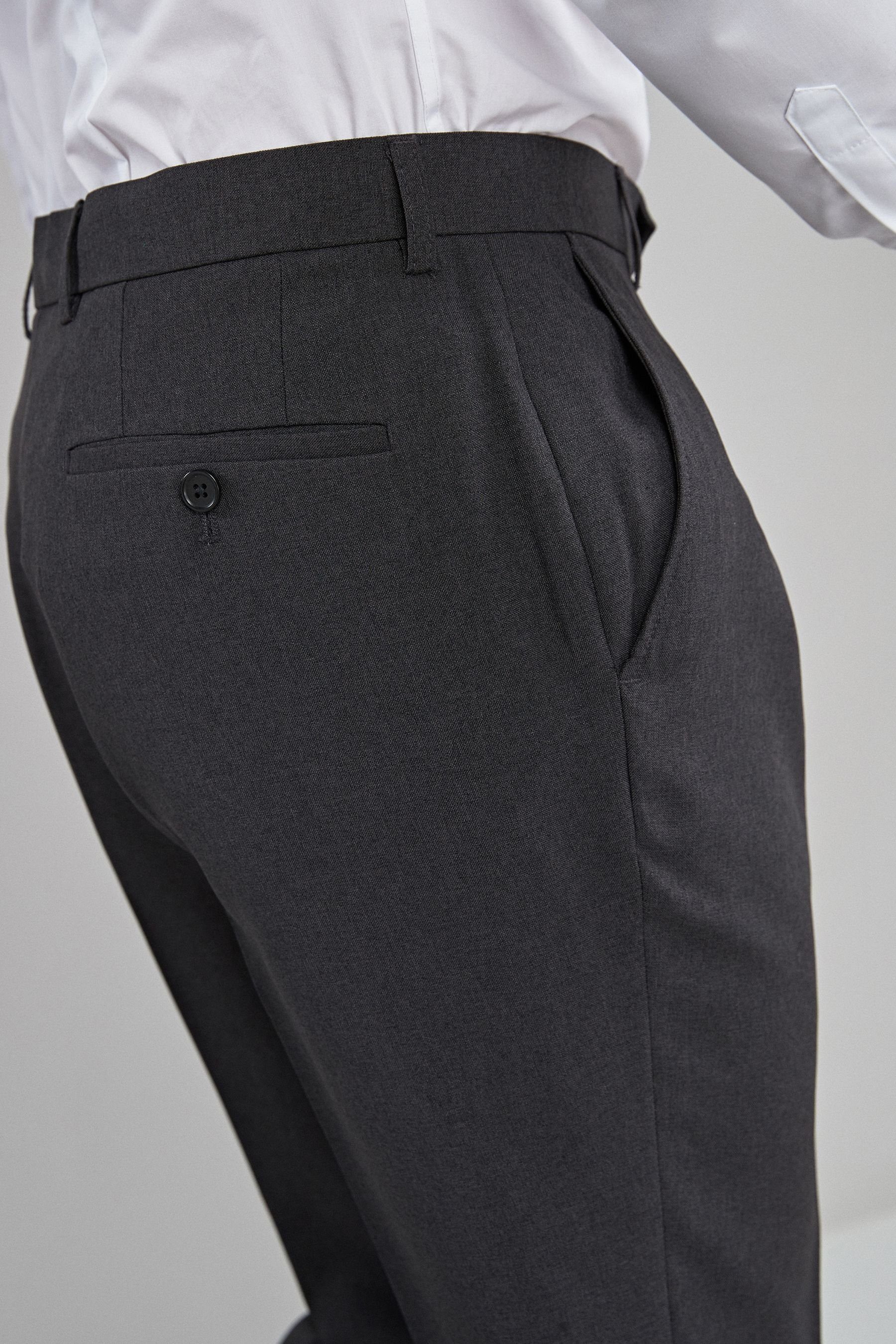 Next Stretch-Hose Hose mit Vorderseite, Maschinenwäsche (1-tlg) Charcoal schlichter Grey