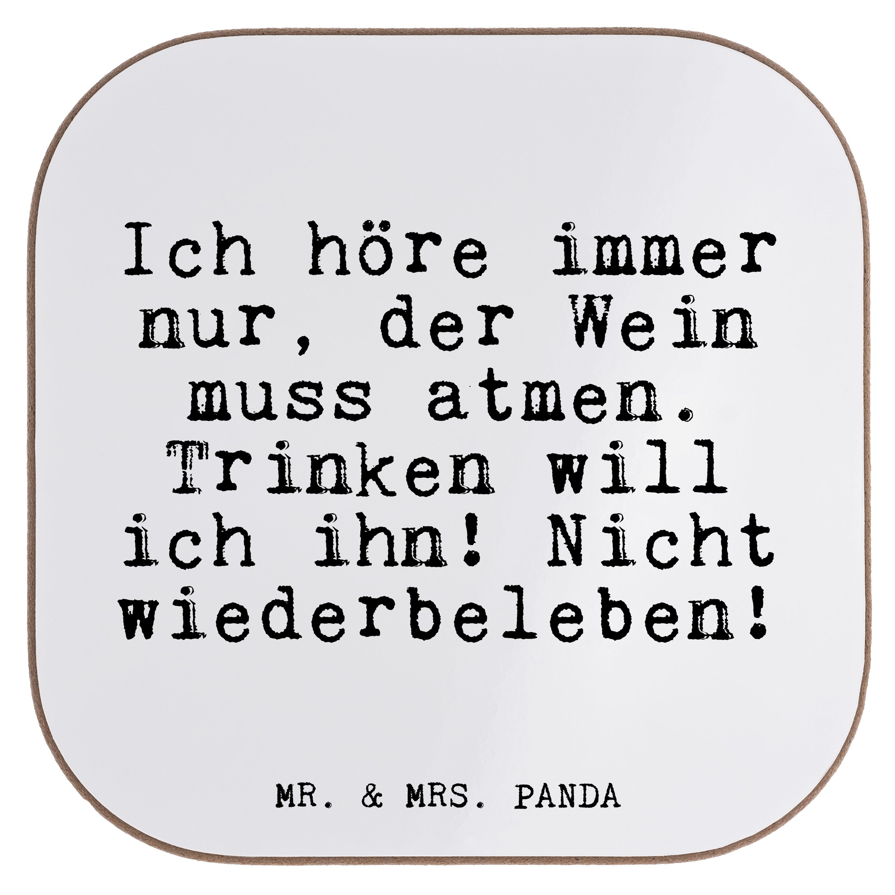 Mr. & 1-tlg. Mitbringsel, Weiß Glizer, nur,... Panda Geschenk, Zitate, - - höre Ich immer Mrs. Getränkeuntersetzer