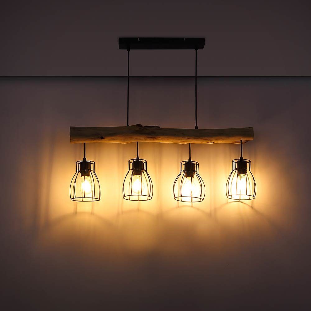 etc-shop Leuchtmittel LED inklusive, Pendelleuchte, Esszimmerleuchte Warmweiß, Pendellampe Deckenleuchte Hängeleuchte LED Holzlampe