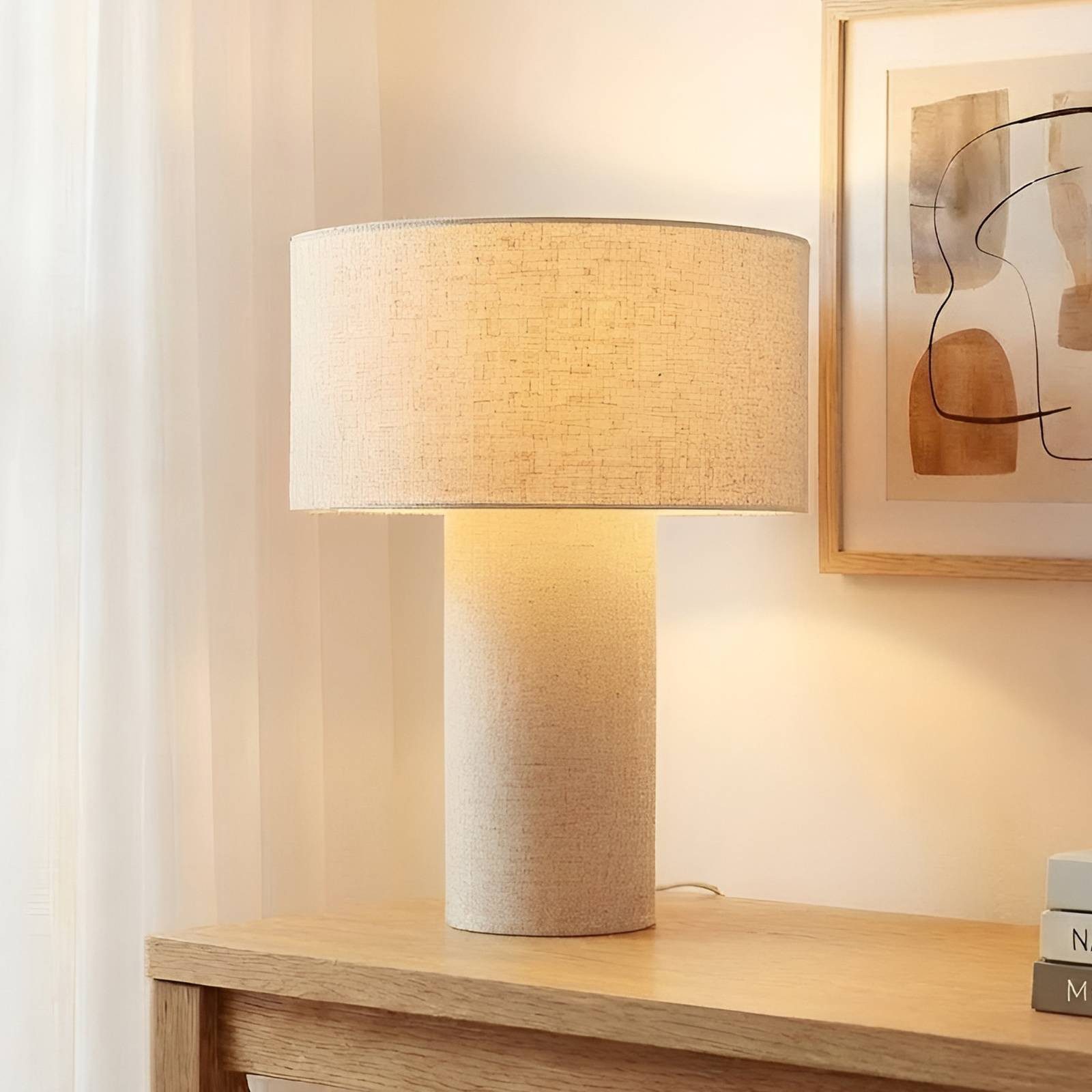 Lindby Tischleuchte Elfie, Creme IP20, 1 x 15 W LED günstig online kaufen