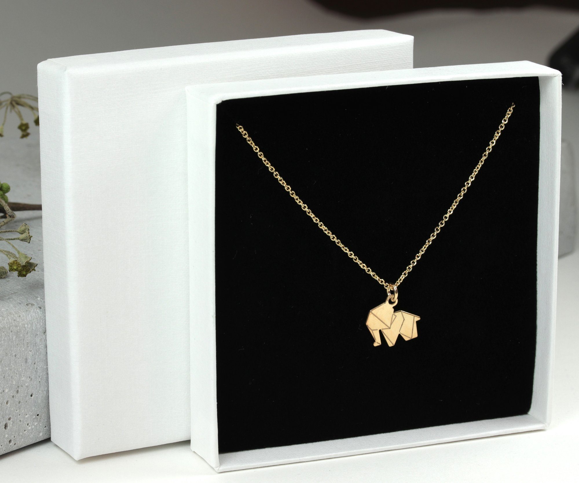 SCHOSCHON Kette mit Anhänger Halskette Elefant Origami 925 Silber günstig online kaufen