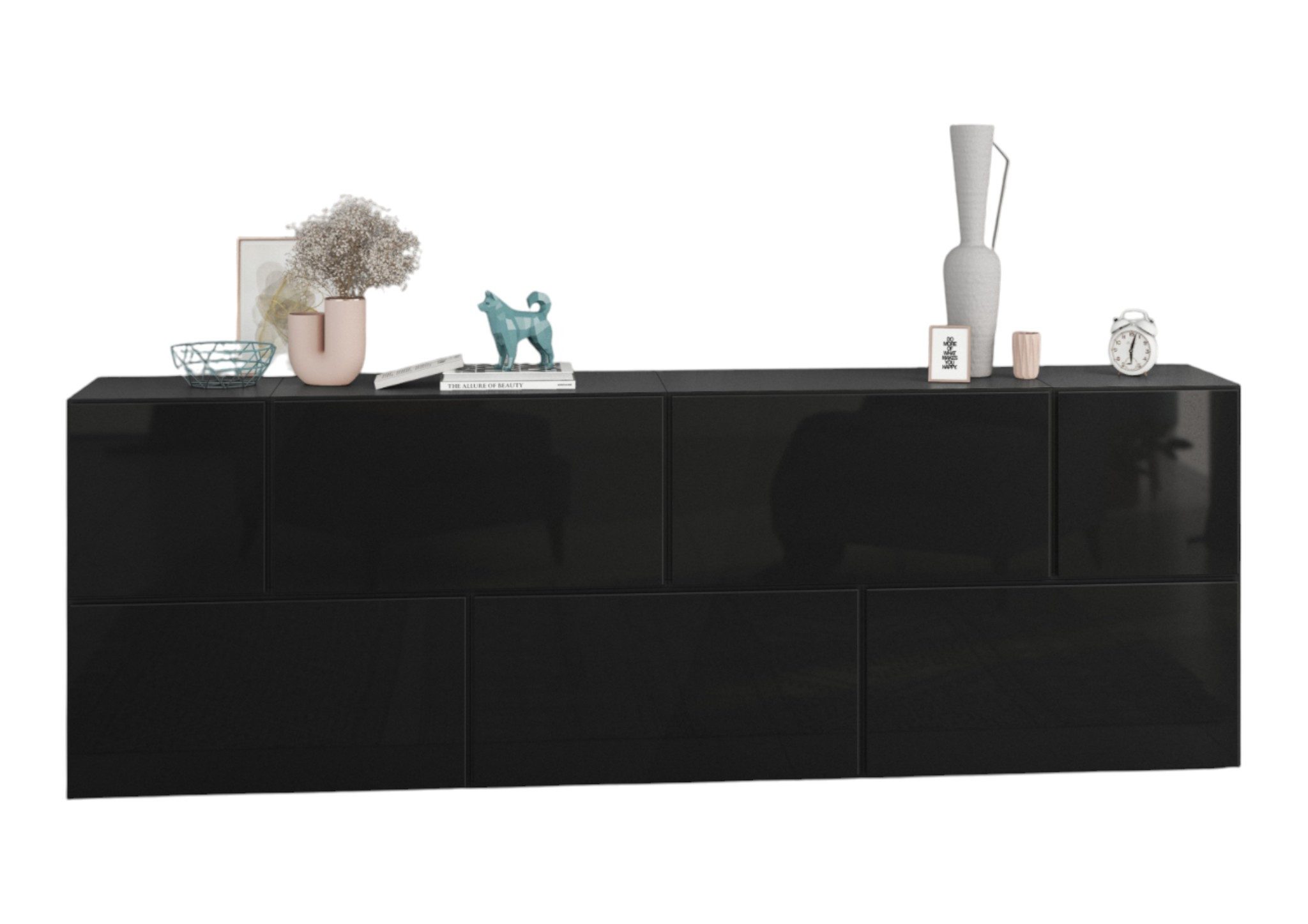 moebel-dich-auf Sideboard VARIANTO 4 (7 tlg., 228 cm breit, 1x Sideboard bestehend aus 5x Schrank mit Klappe und 2xkleiner Schrank), stehend und hängend