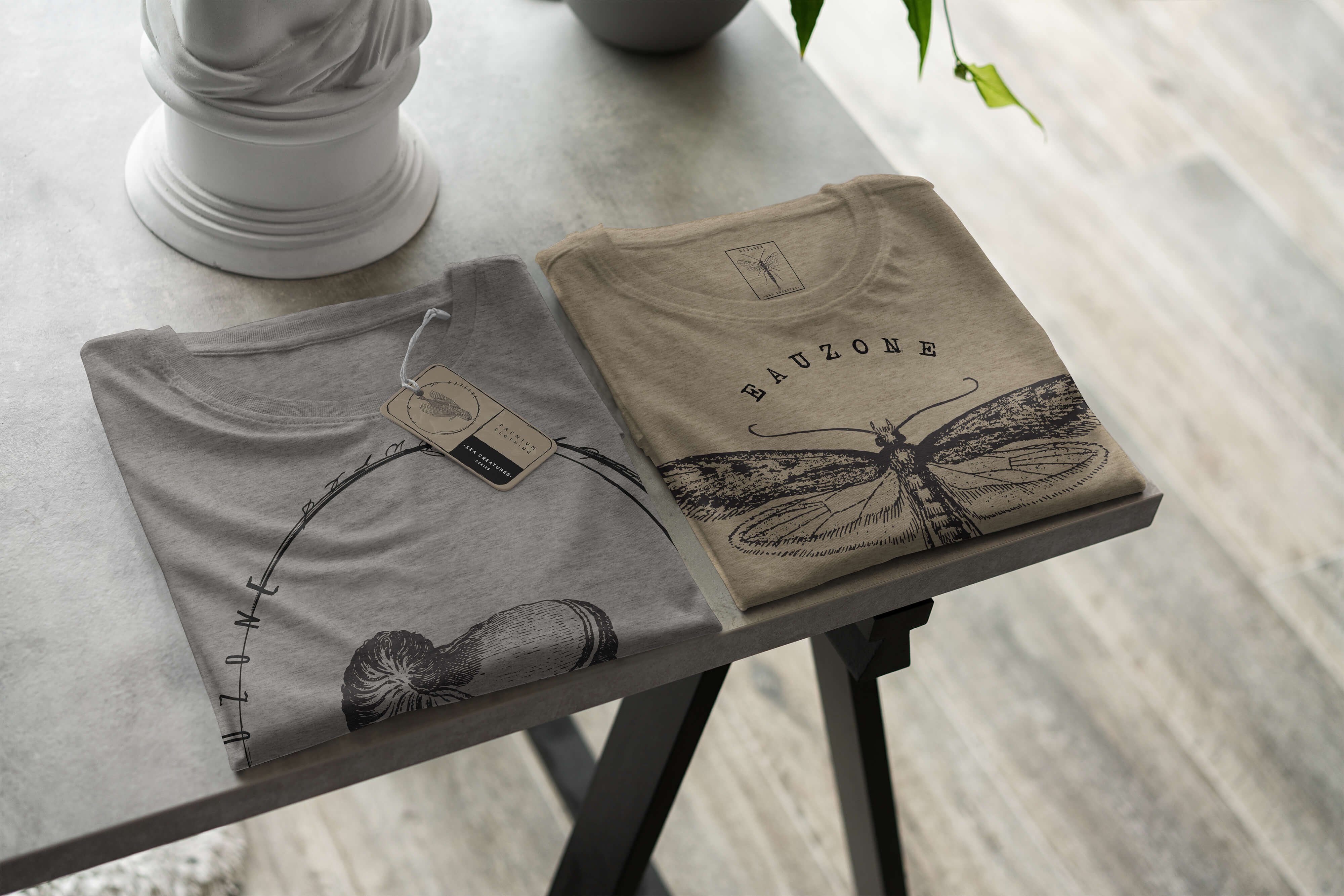 Sinus Art Sea Schnitt T-Shirt feine Creatures, 020 / Tiefsee Fische T-Shirt Ash sportlicher Serie: Sea - Struktur und