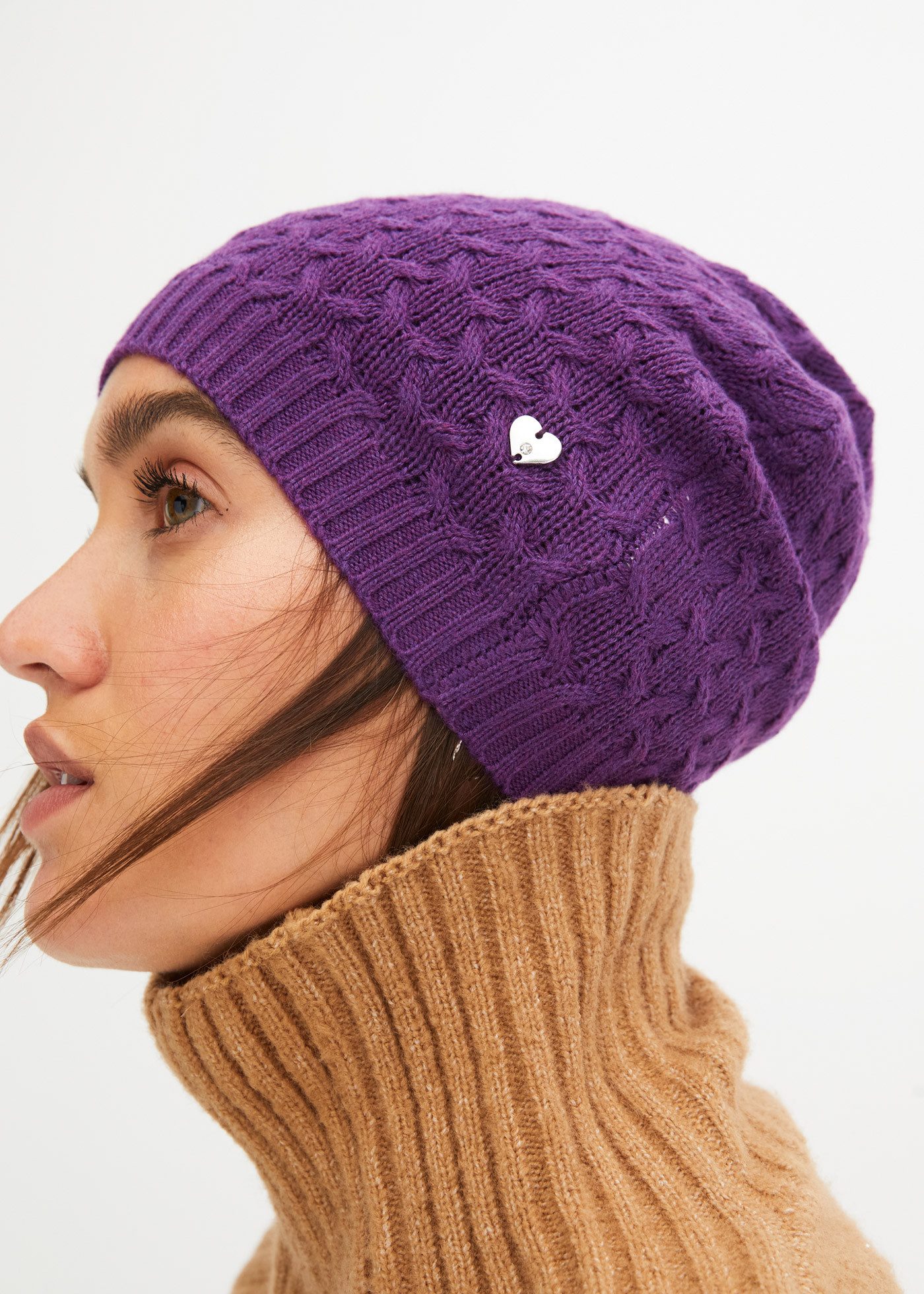 bonprix Strickmütze aus Viskose, Polyamid, Polyester und Kaschmir, klassischer Stil