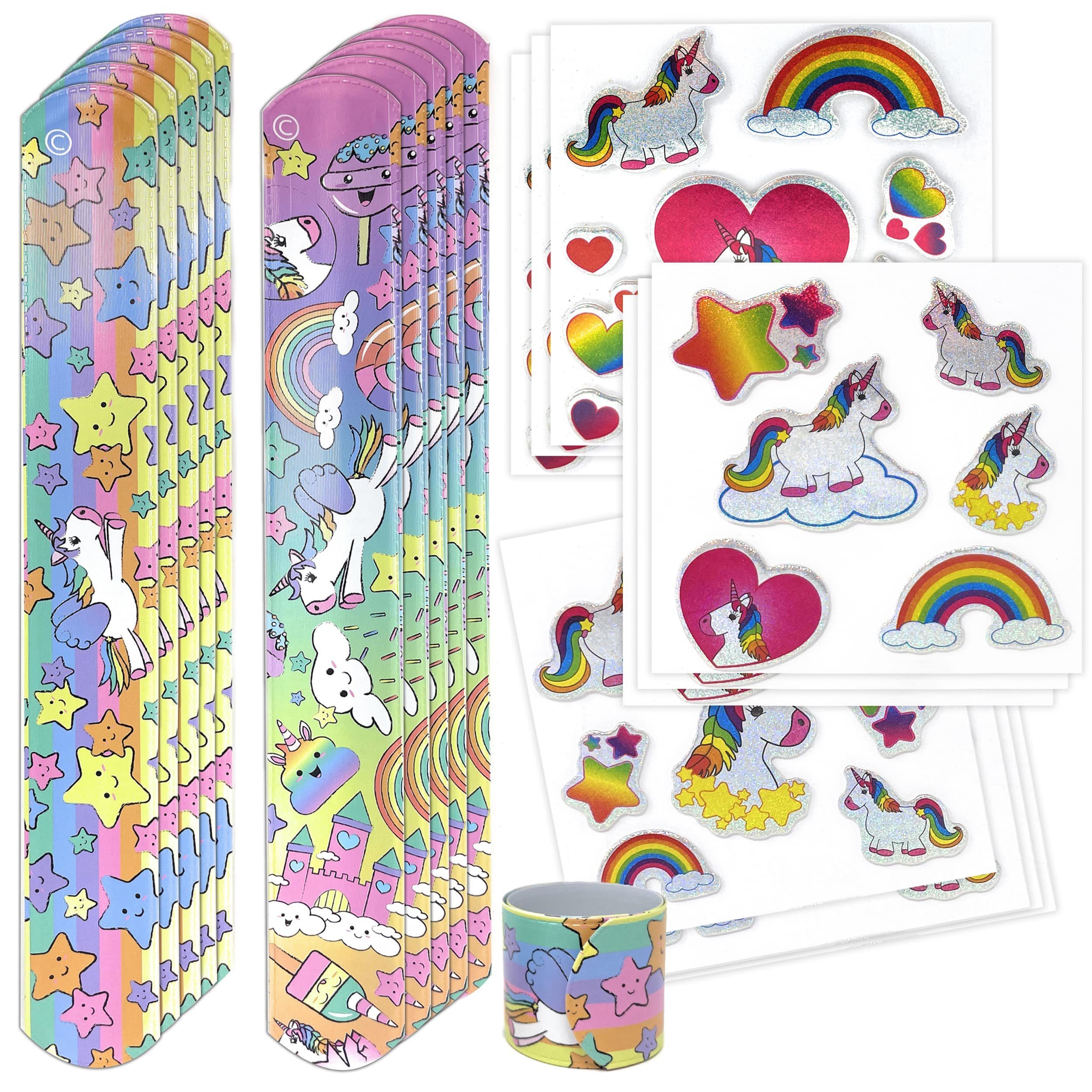 Armband Einhorn Schnapparmband Sticker Set