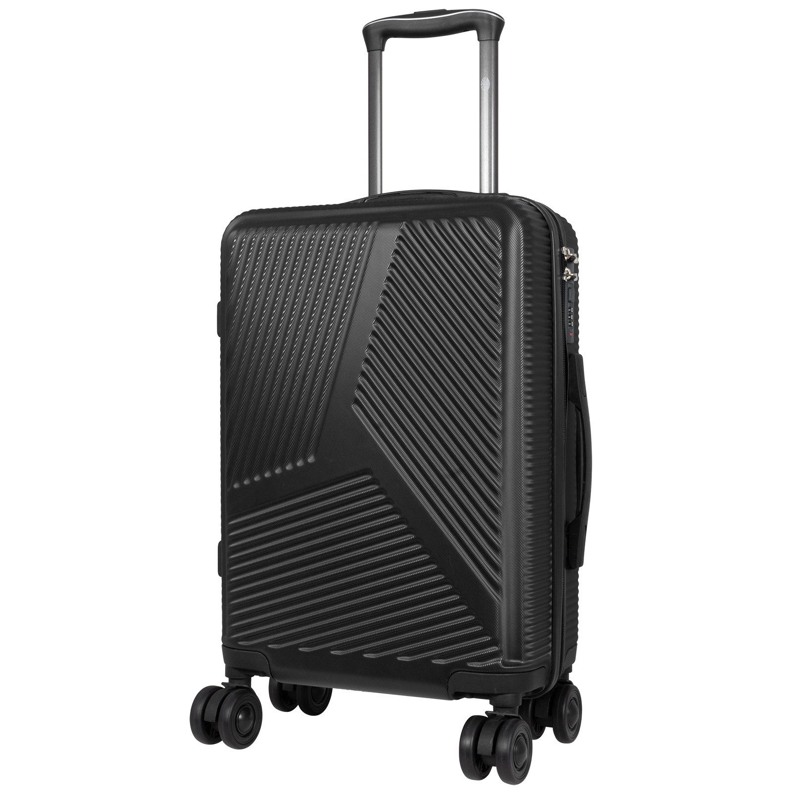 Trendyshop365 Hartschalen-Trolley Alcudia, 4 Farben, 3 Größen, Reisekoffer mit, 4 Rollen, Zwillingsrollen, Zahlenschloss, robust und leicht
