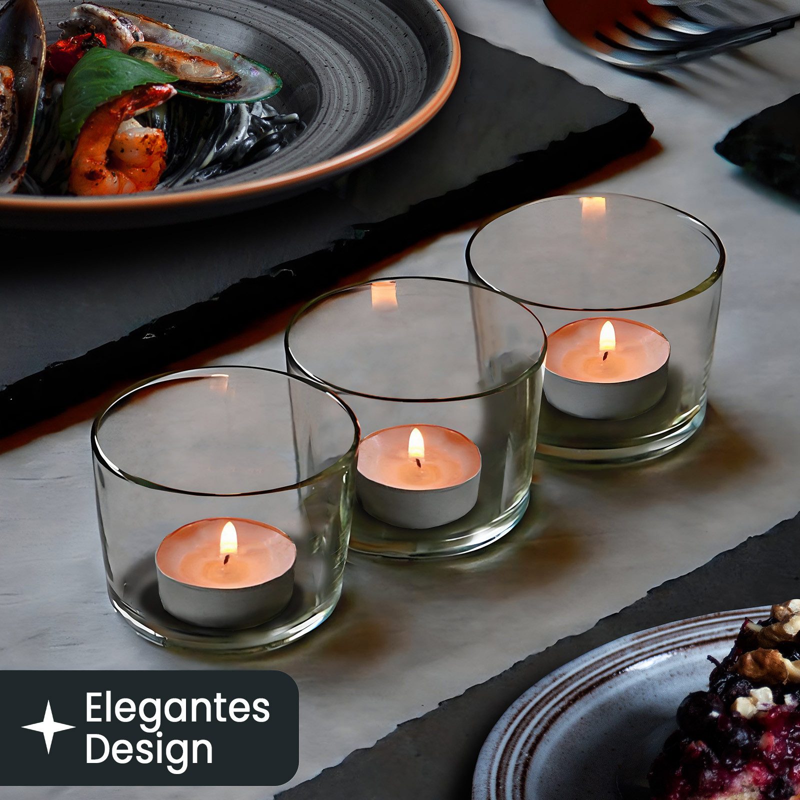 KONZEPT Teelichthalter Teelichtgläser Set Hochzeitsdeko transparent 7,2 x 5 günstig online kaufen