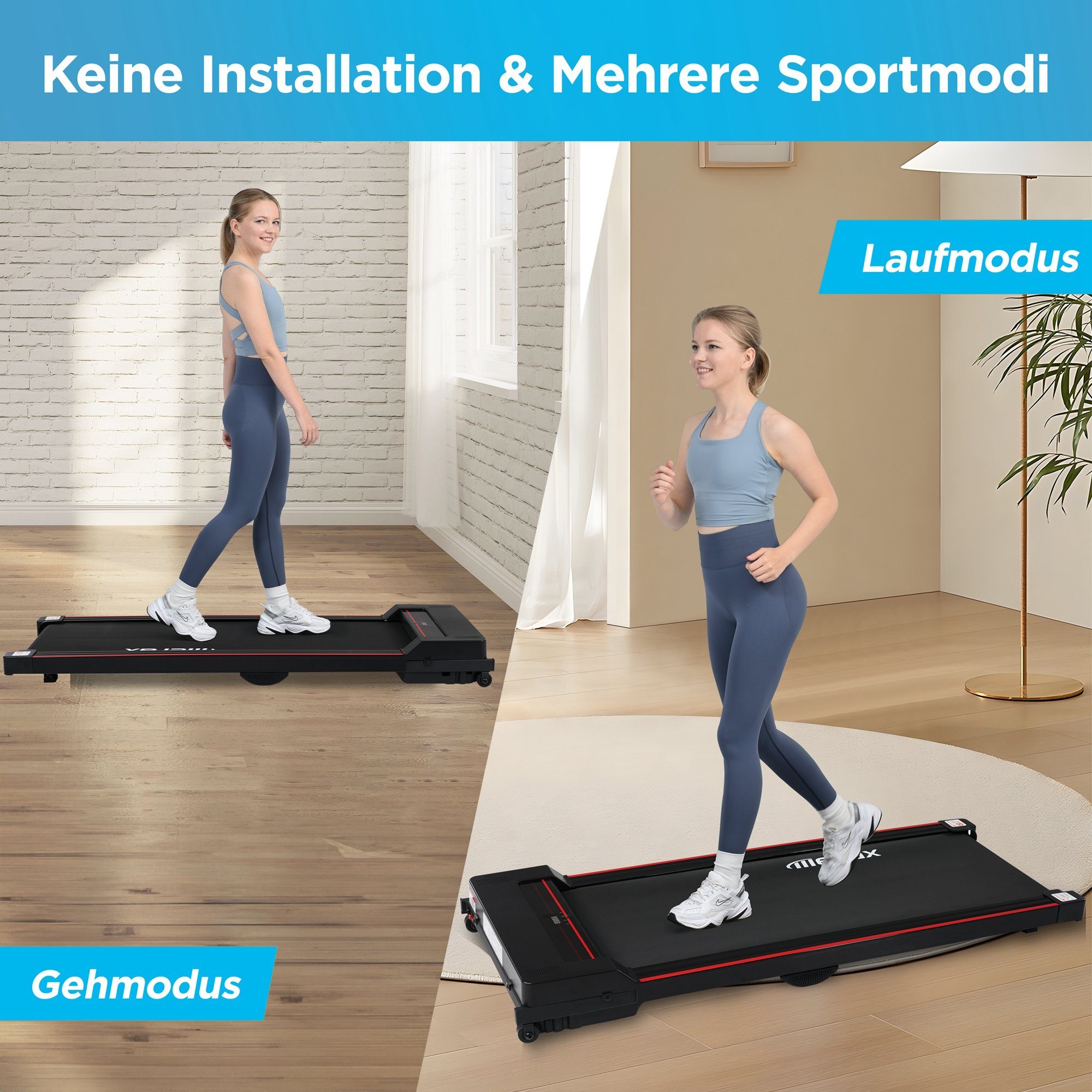 KM/H, Laufband, Jogging Walking Pad Underdesk 1-8 Treadmill, Merax