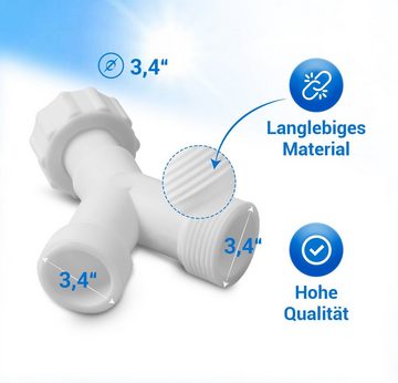 VIOKS Anschlussstück Y-Verteiler F/M/M 3/4", für Zulaufschlauch von Waschmaschine Geschirrspüler