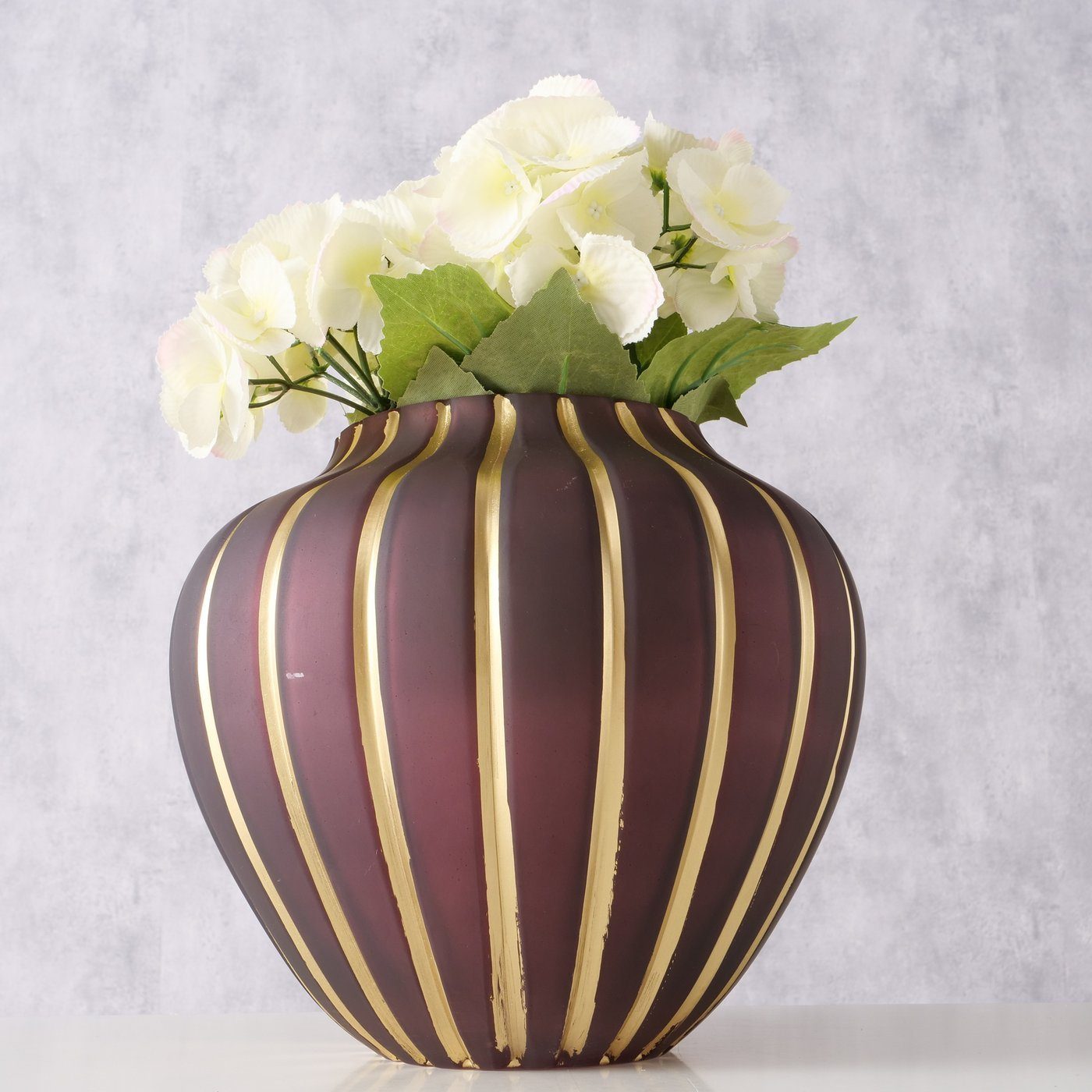 BOLTZE Dekovase "Keana" aus Vase Glas in H23cm, dunkelrot matt