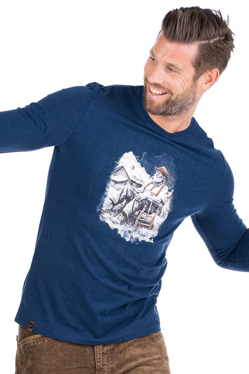 Almgwand Strickpullover Longsleeve Herren - ARZLERALM - denim