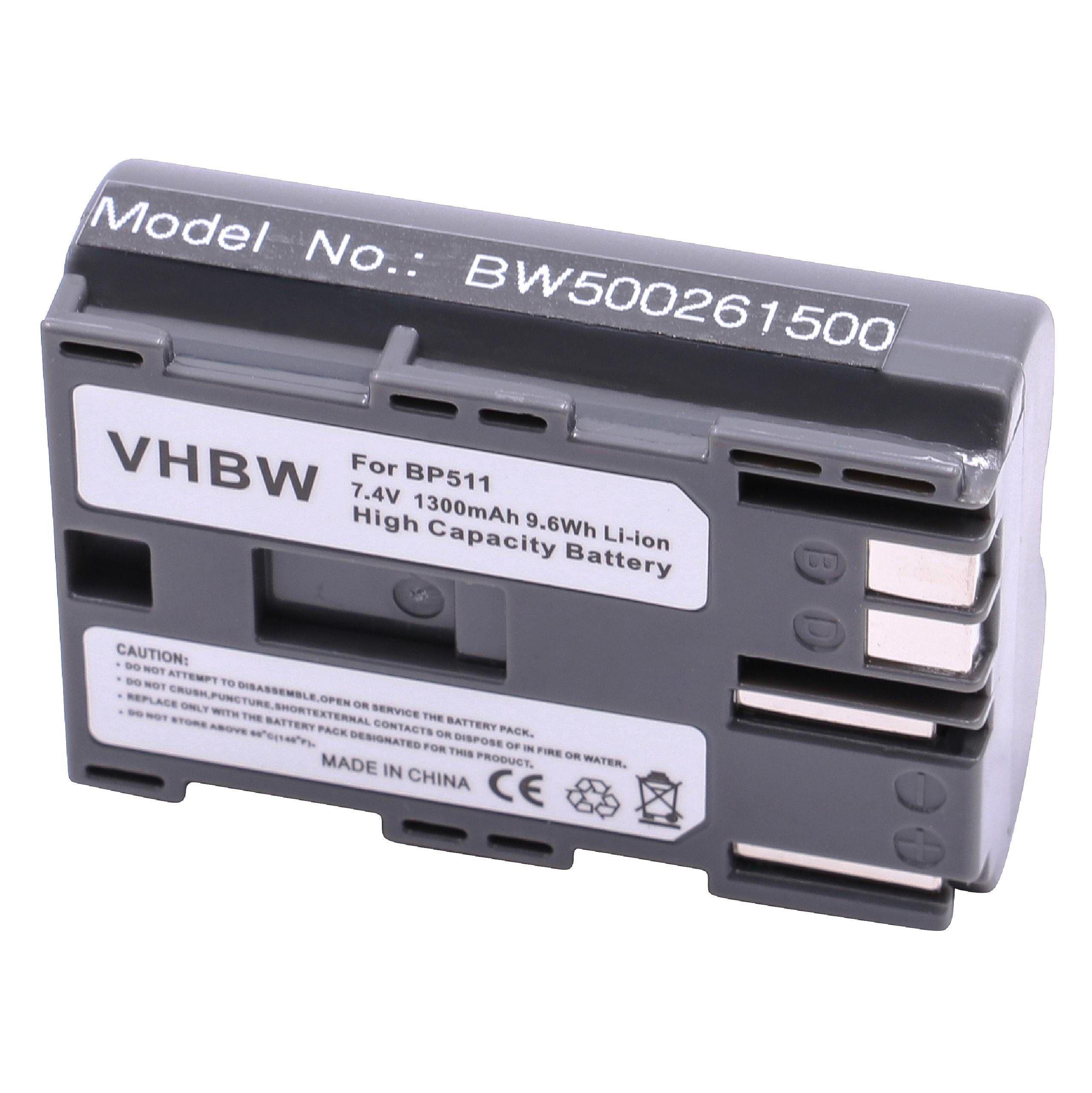 vhbw kompatibel (7,2 mAh Li-Ion Serie Canon MV750i 1300 Kamera-Akku mit V) MV