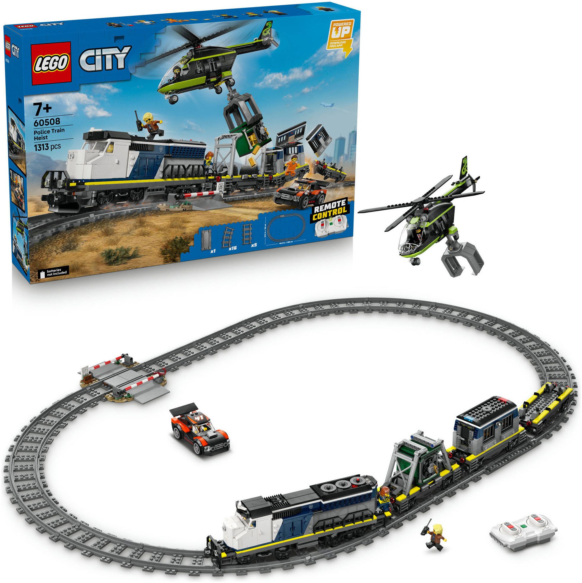LEGO® Überfall auf den Polizeizug (60508), LEGO City Konstruktionsspielsteine, (1313 St)