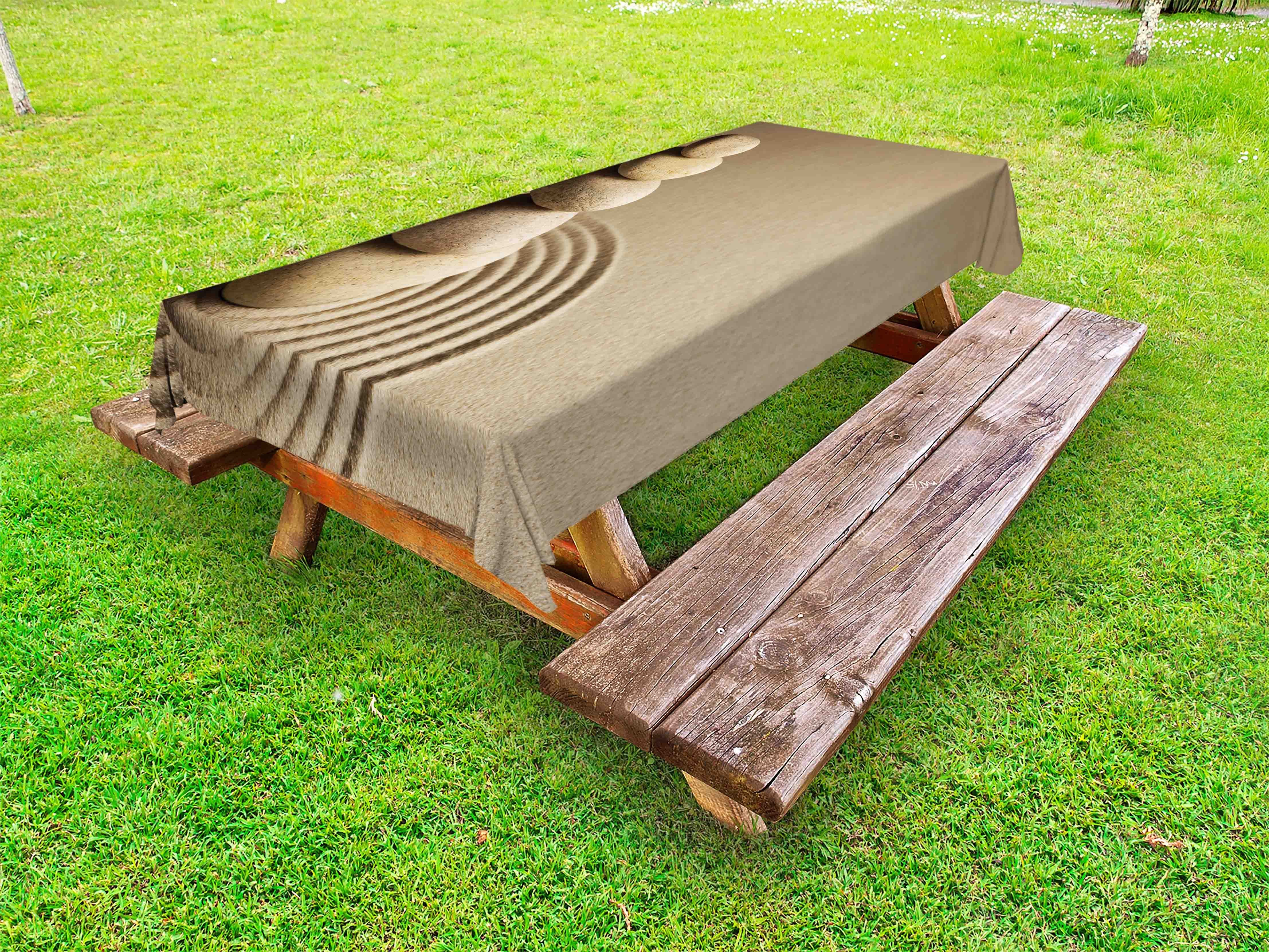Abakuhaus Tischdecke Balancing Sand Steine dekorative waschbare Rock ​​auf Picknick-Tischdecke, Theme