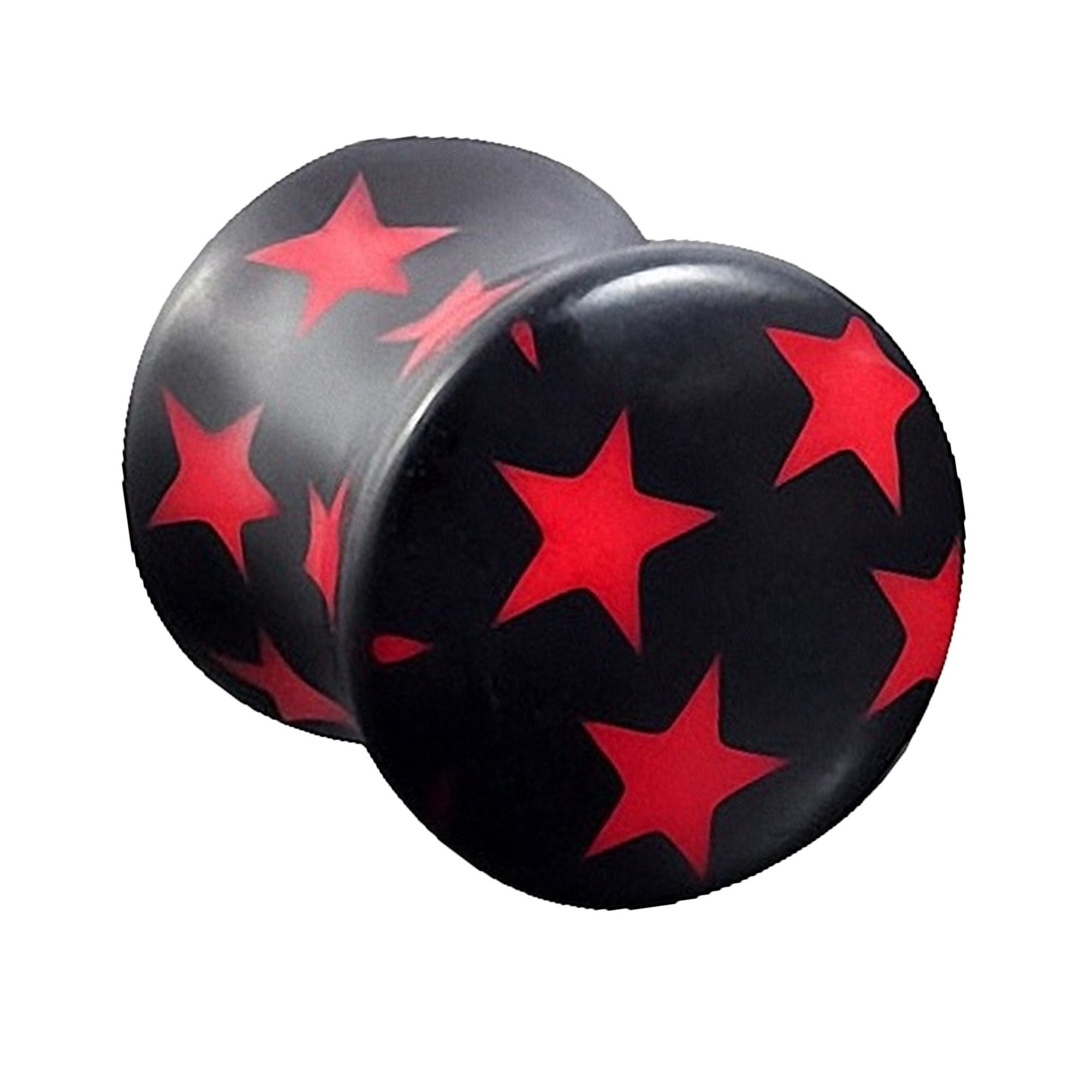 Plug Piercing Ohrpiercing Double Flared Sterne Rot