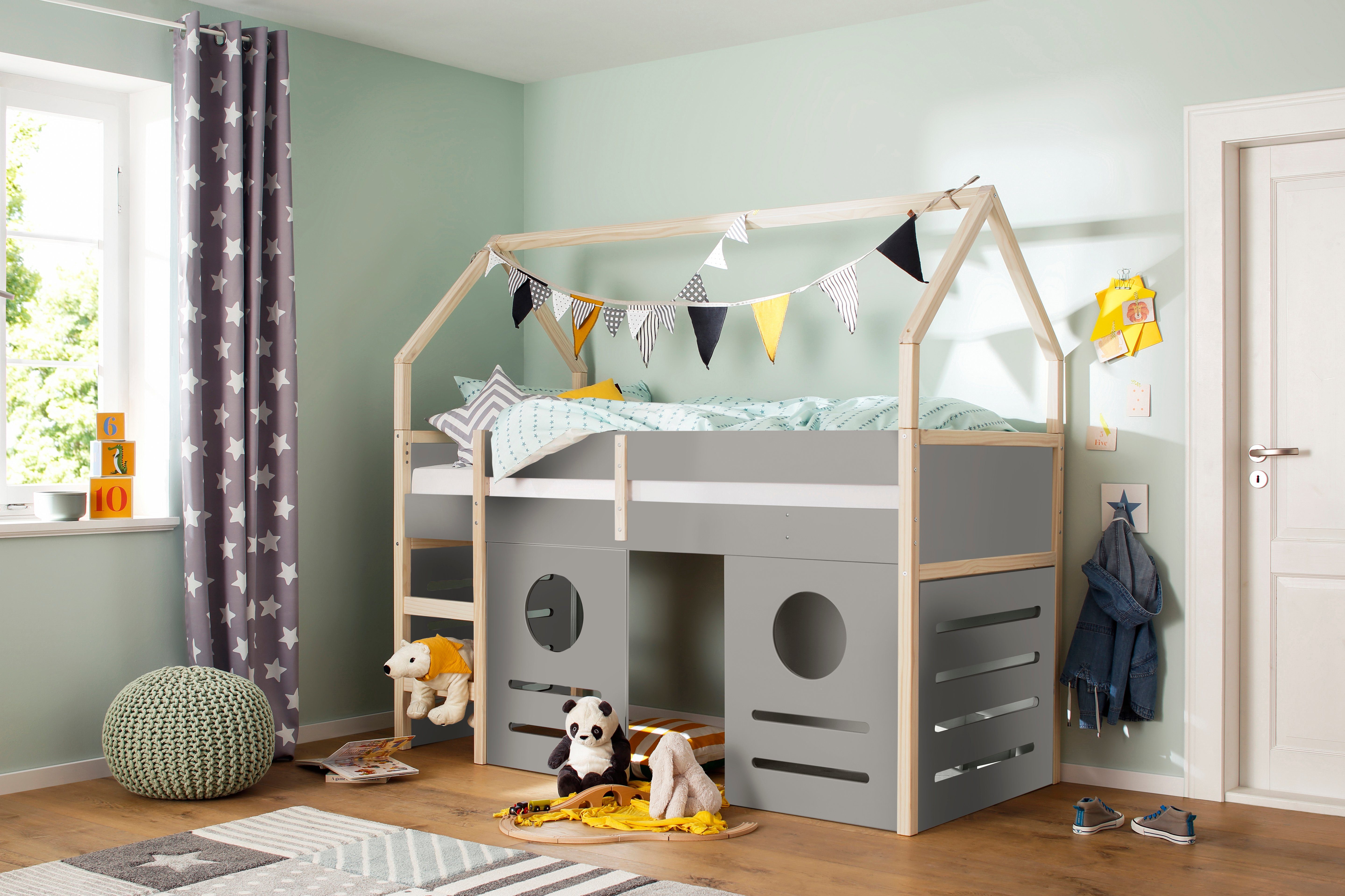 OTTO home Hochbett Janne Kiefernholz, Einzelbett, inklusive Holzleiter, Lie günstig online kaufen