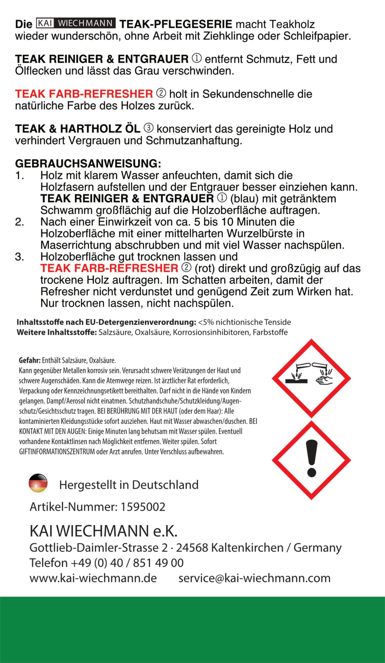 Kai Wiechmann Teak Farb-Refresher Teakpflege zum Auffrischen der Holzfarbe günstig online kaufen