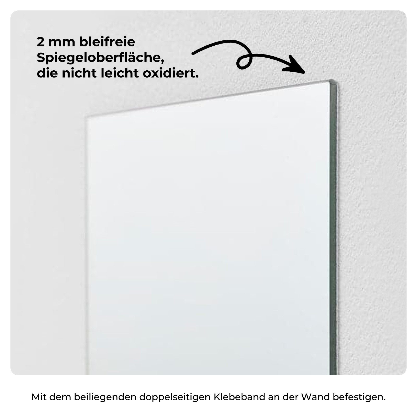 Heilmetz Dekospiegel 15 x 15 cm Spiegelfliesen selbstklebend Wandspiegel (8-St) – Bild 3 von 5