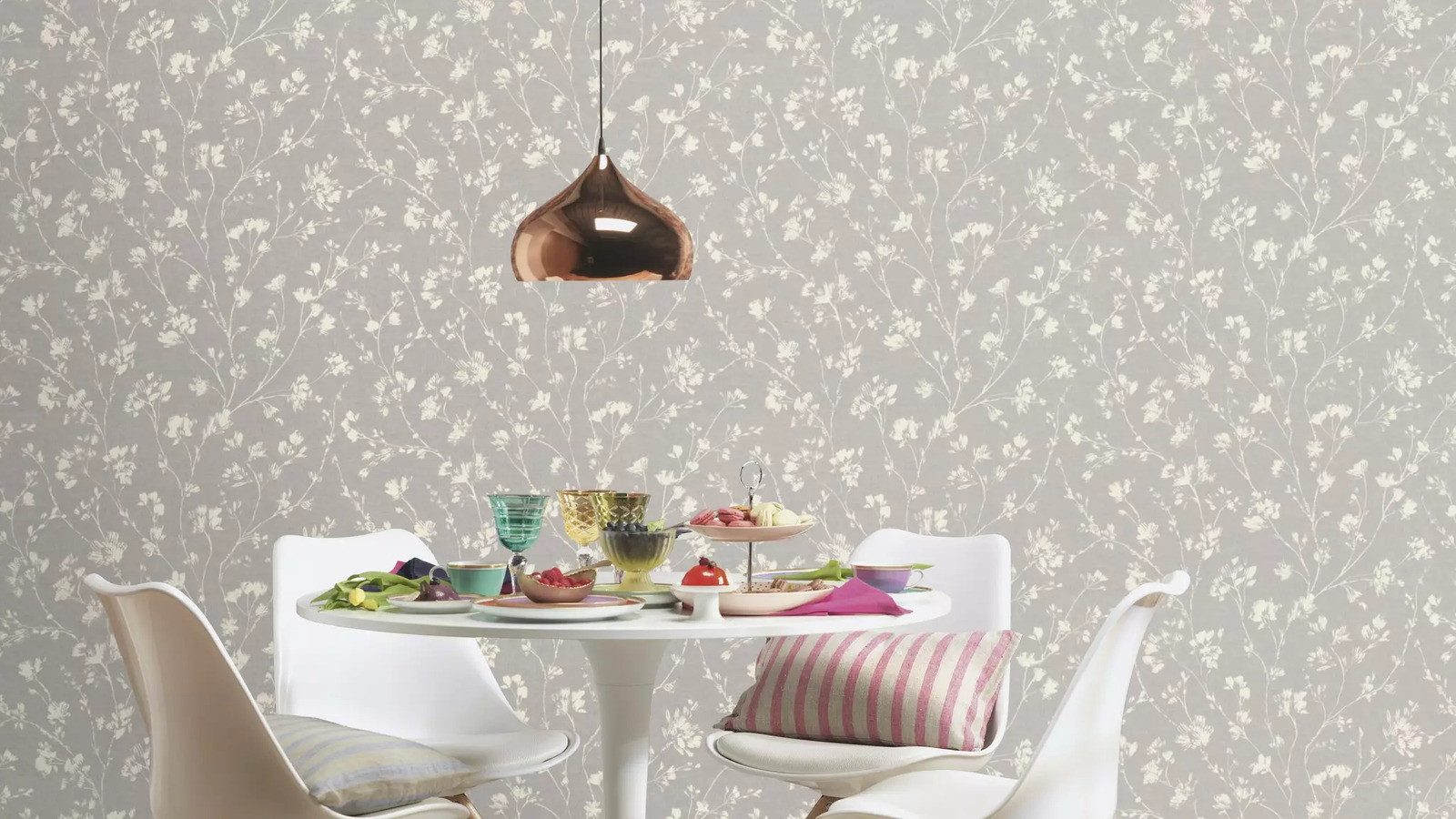 Rasch Vliestapete Blumen Ranken Floral Textiloptik günstig online kaufen