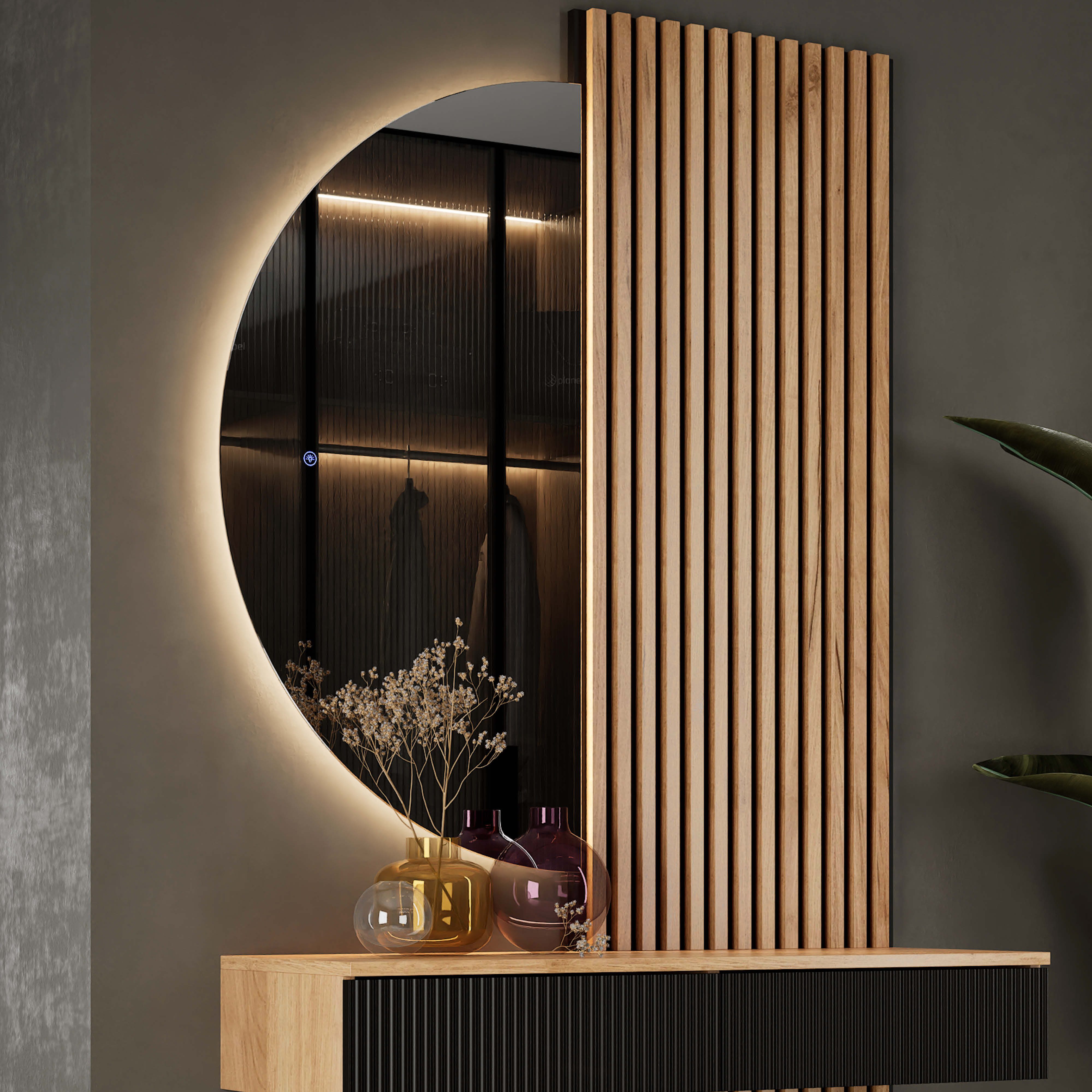 Planetmöbel Dekospiegel NIVORA (Dimmbar mit Touch-Schalter, 100x50cm, Dekor günstig online kaufen