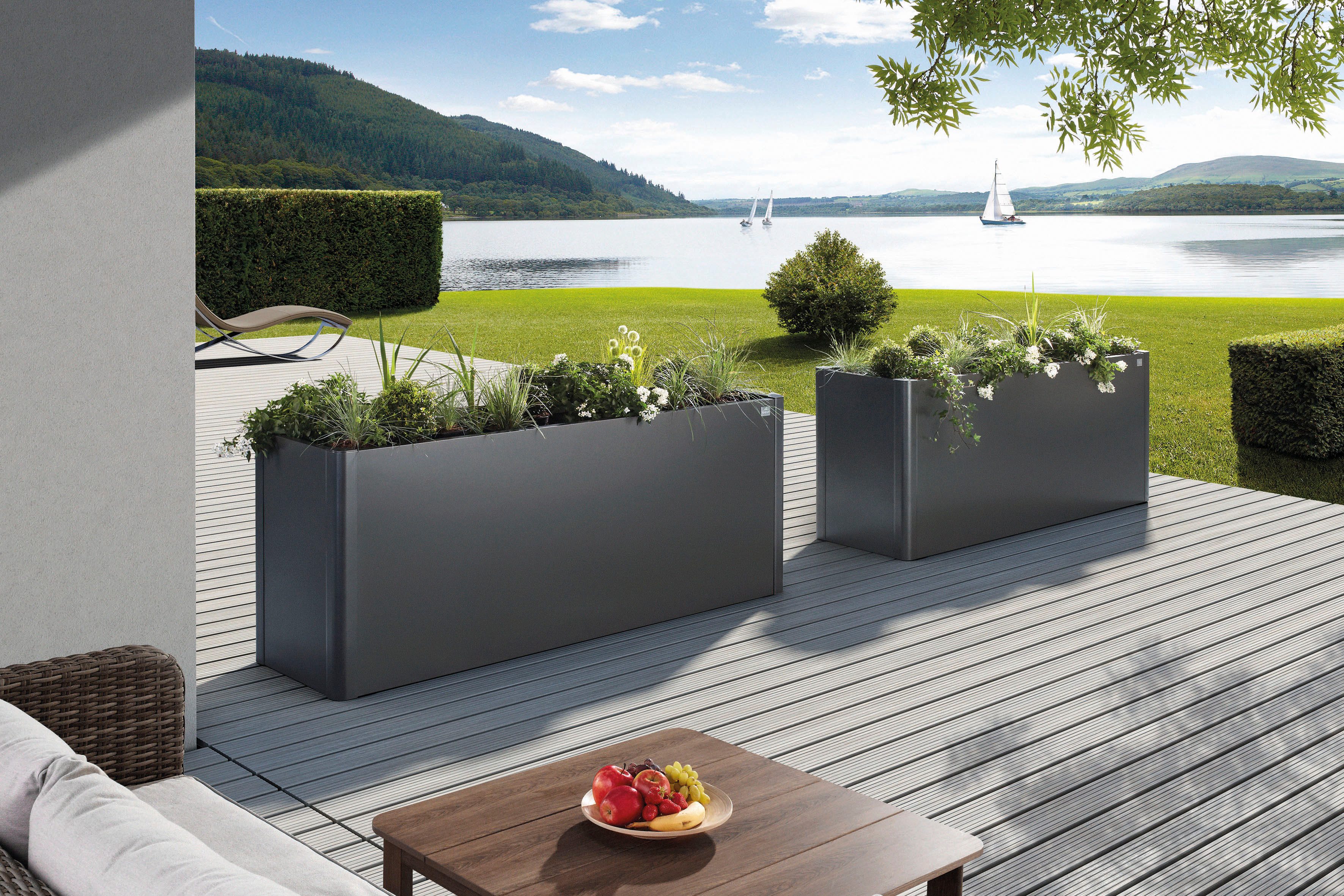 Biohort Hochbeet BELVEDERE maxi 2x0,5; verschiedene Farben, 201x53x77 cm, extrem langlebig, aus Metall