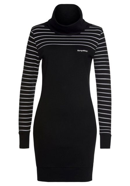 KangaROOS Sweatkleid mit gestreiftem Schulter- und Ärmelbereich in
