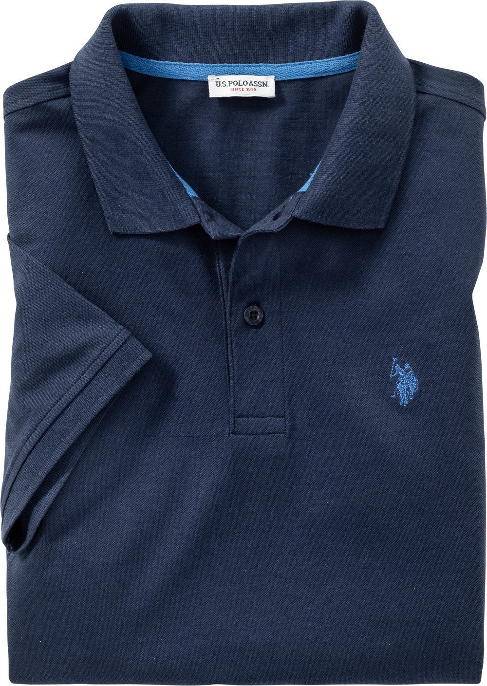 U.S. Polo Assn. Poloshirt schöne Piqué-Struktur und Logo-Stick im Kontrastton