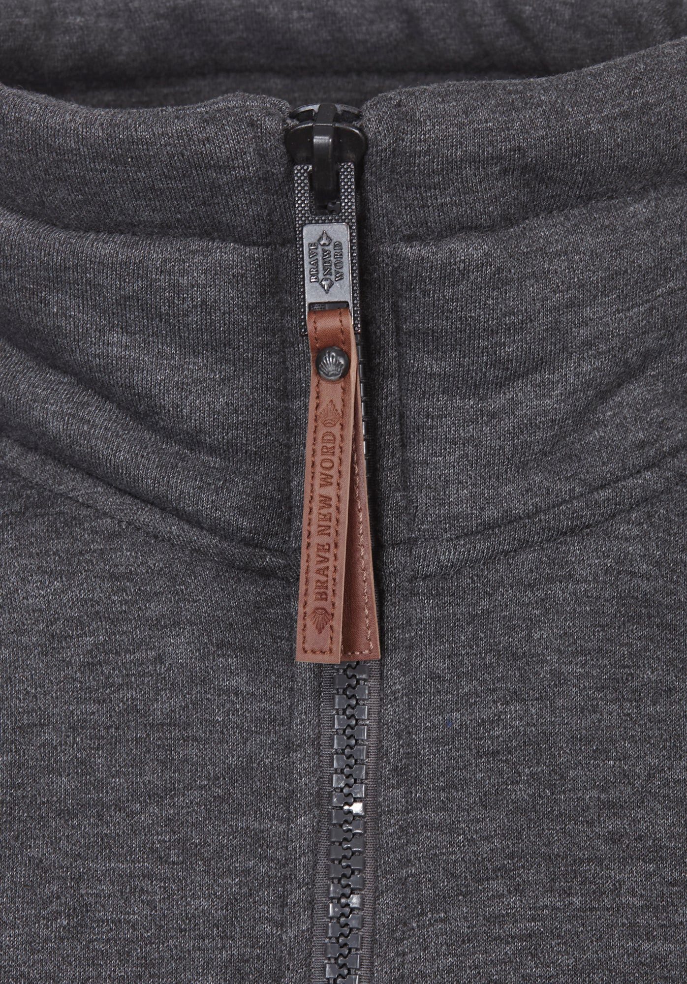 naketano Sweatjacke Herren hoher Stehkragen, Reißverschluss, Eingrifftaschen, meliert Rippbündchen, Kordelzug, Logo-Patch, Regular Fit, casual, Streetwear