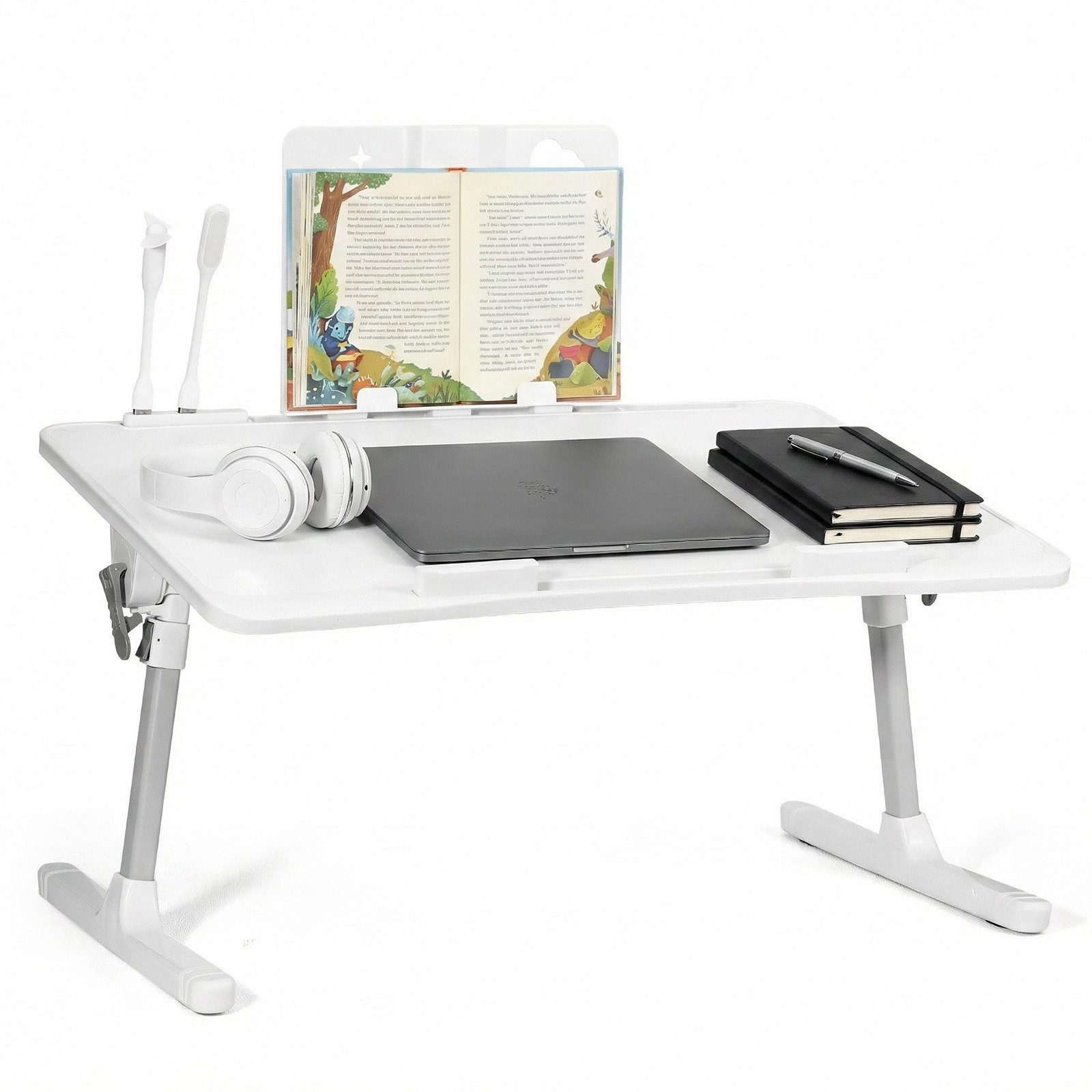 BlingBin Laptoptisch Laptop-Bett-Tablett, verstellbarer Laptop-Schreibtisch für Bett (1 Stück, 1-St., 60*40*27-40cm), mit USB-Ladeanschluss, faltbarer tragbarer Schoßtisch für Couch, Sofa