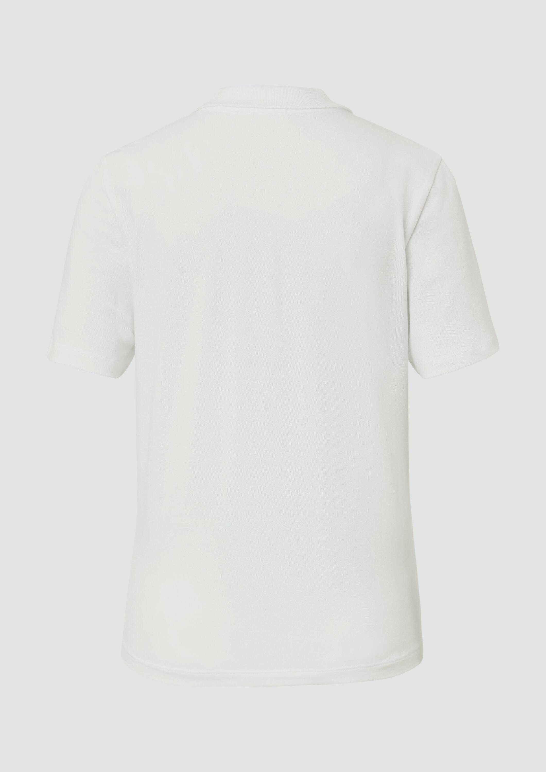 s.Oliver Kurzarmshirt Polo-Shirt Verkürztes Poloshirt aus Baumwollpiqué günstig online kaufen