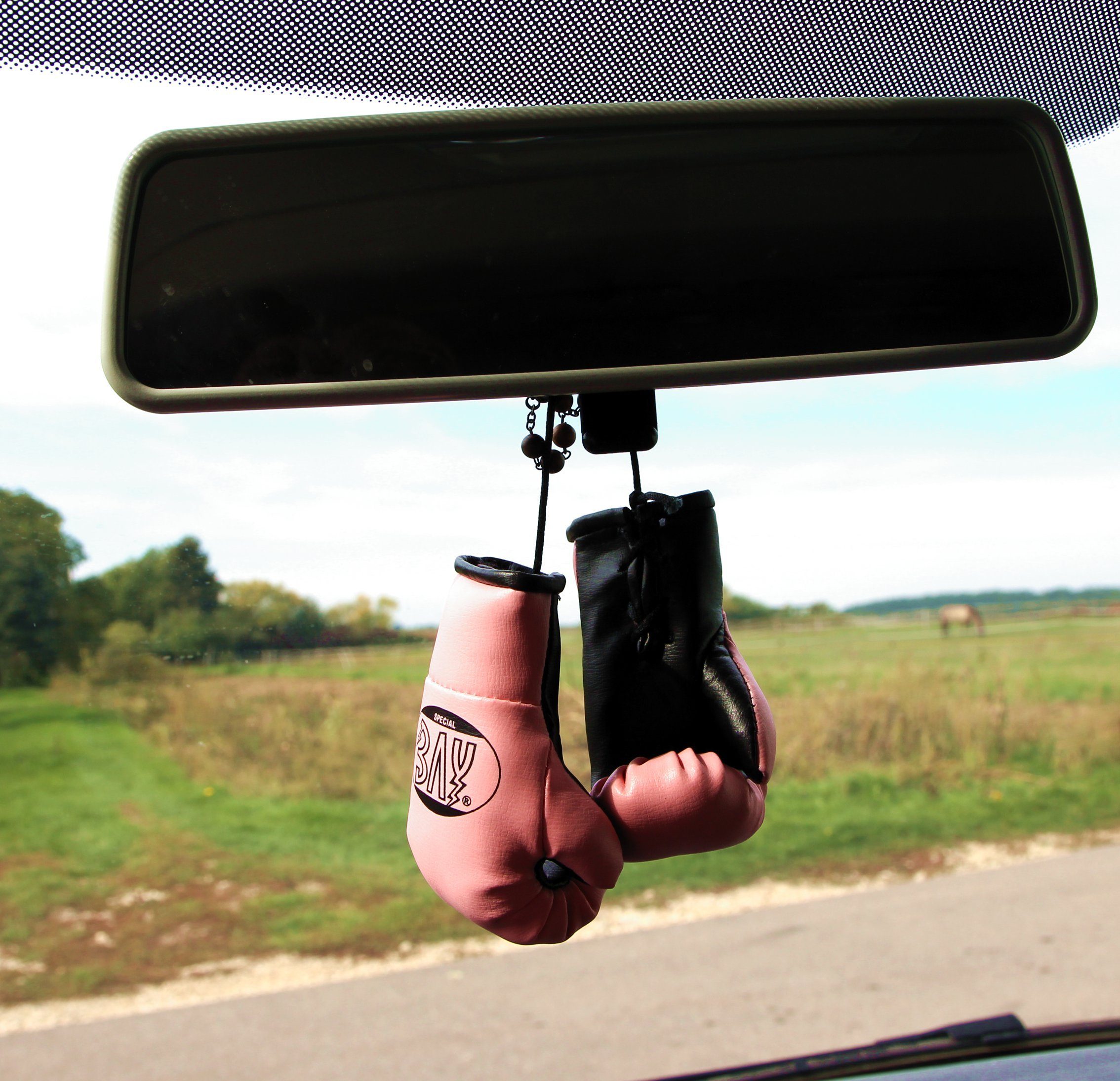 BAY-Sports Boxhandschuhe Mini Deko Box-Handschuhe Boxen Geschenk Auto Paar camo schwarz, Anhänger für Tasche, Autospiegel usw.