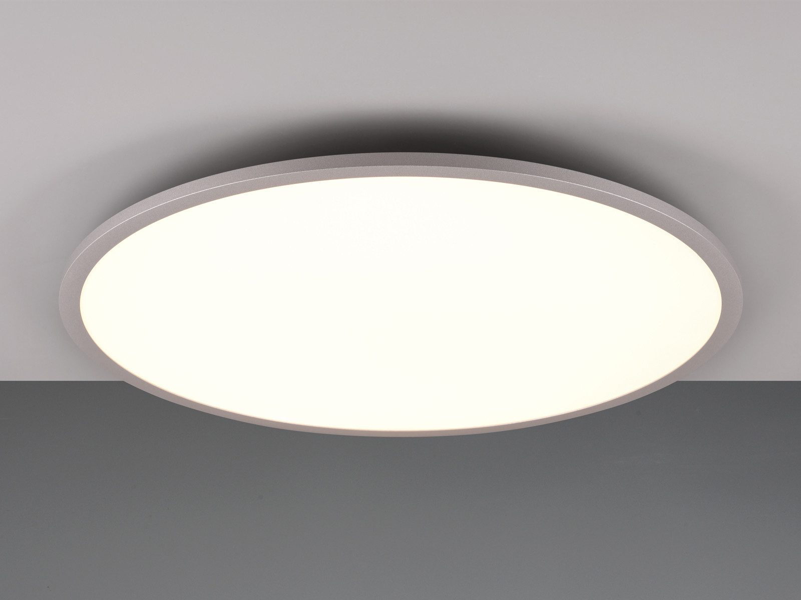 TRIO Leuchten LED Deckenleuchte mit Tageslicht & Fernbedienung Ø 60cm, Dimmfunktion Farbwechsel, LED fest integriert, stufenlos dimmbar über Fernbedienung, Warmweiß, Neutralweiß, Tageslichtweiß, Tageslicht-Lampe flach mit indirekter Beleuchtung für Decke