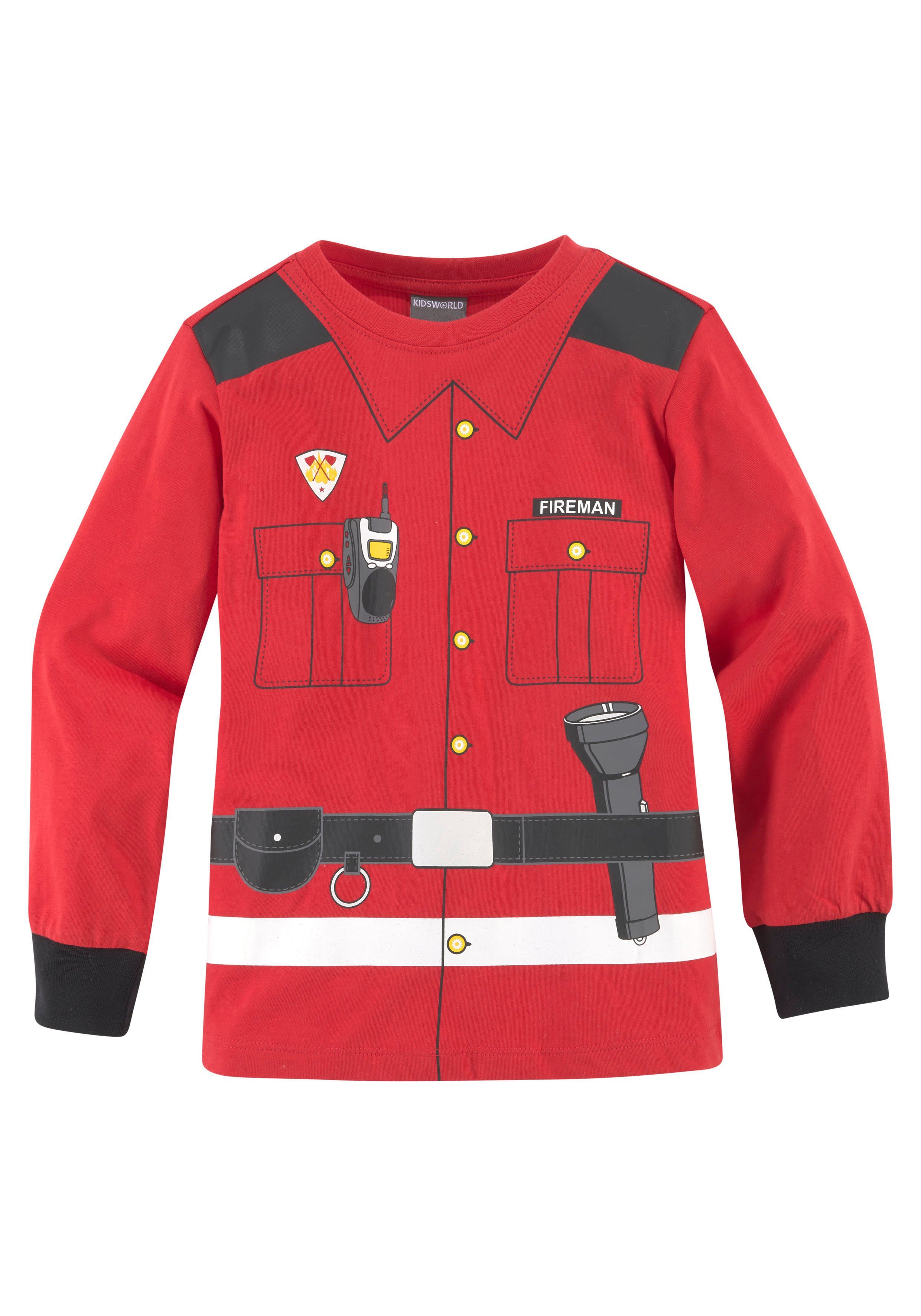 KIDSWORLD FEUERWEHR Langarmshirt Uniform-Druck