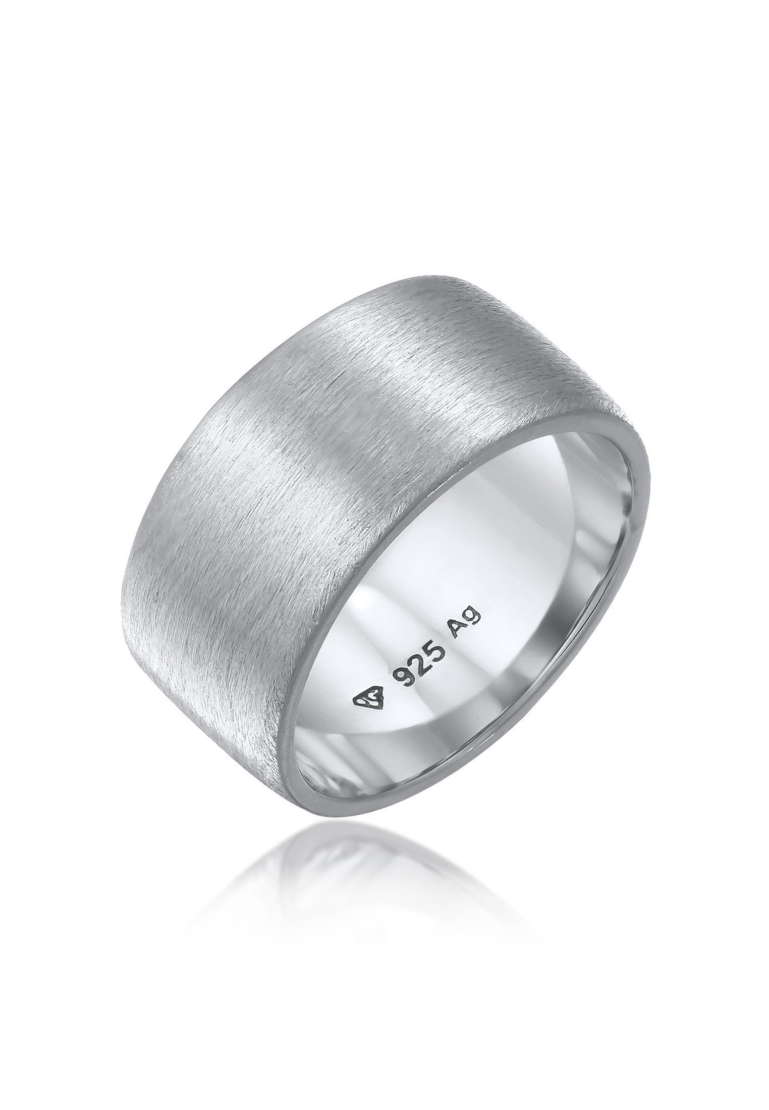 Fingerring Bandring Breit Matt Gebürstet Basic 925 Silber