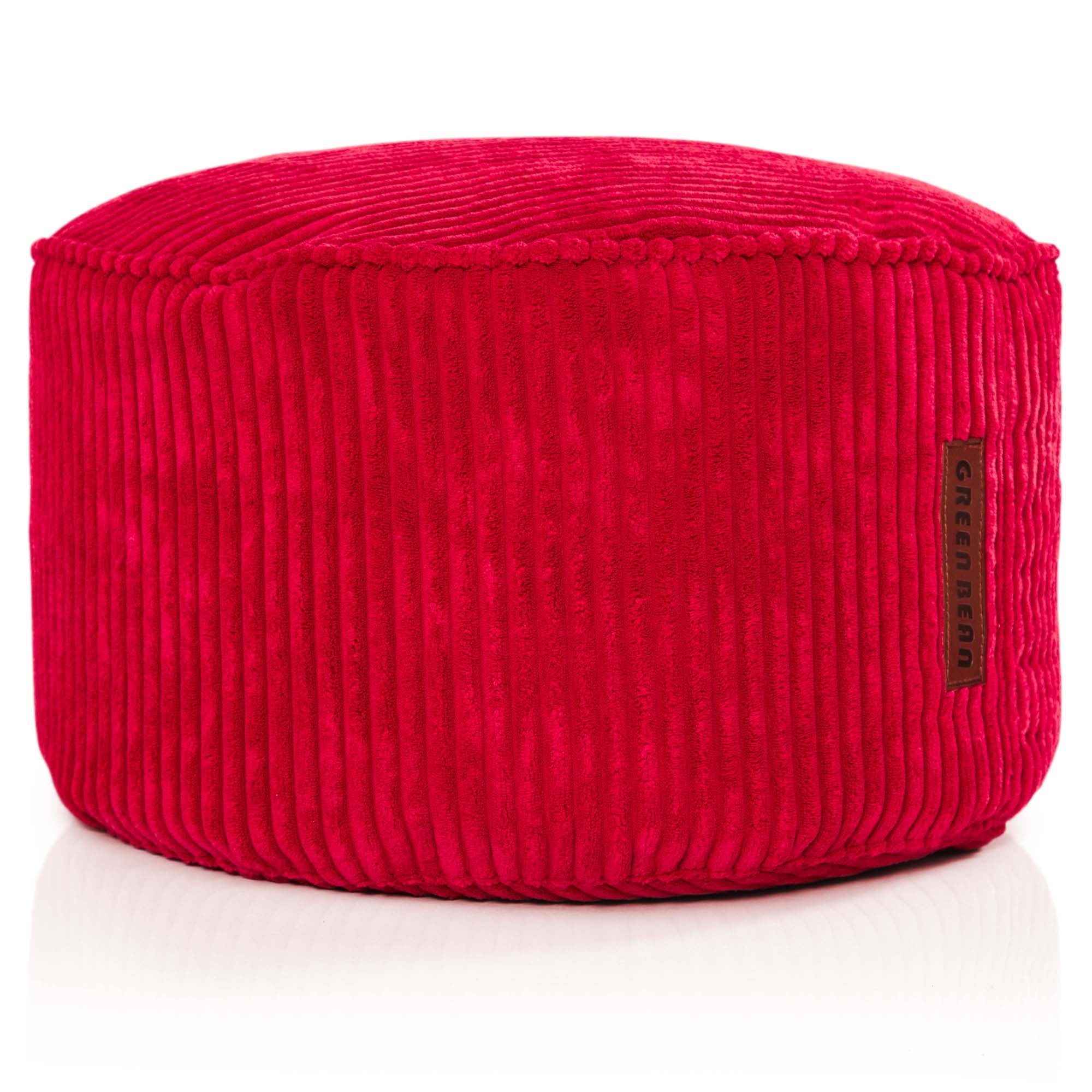 Green Bean Pouf Pouf Cord 45 x 25 cm, Indoor Sitzhocker Sitzkissen Sitzhocker Relax-Sessel Apfelrot