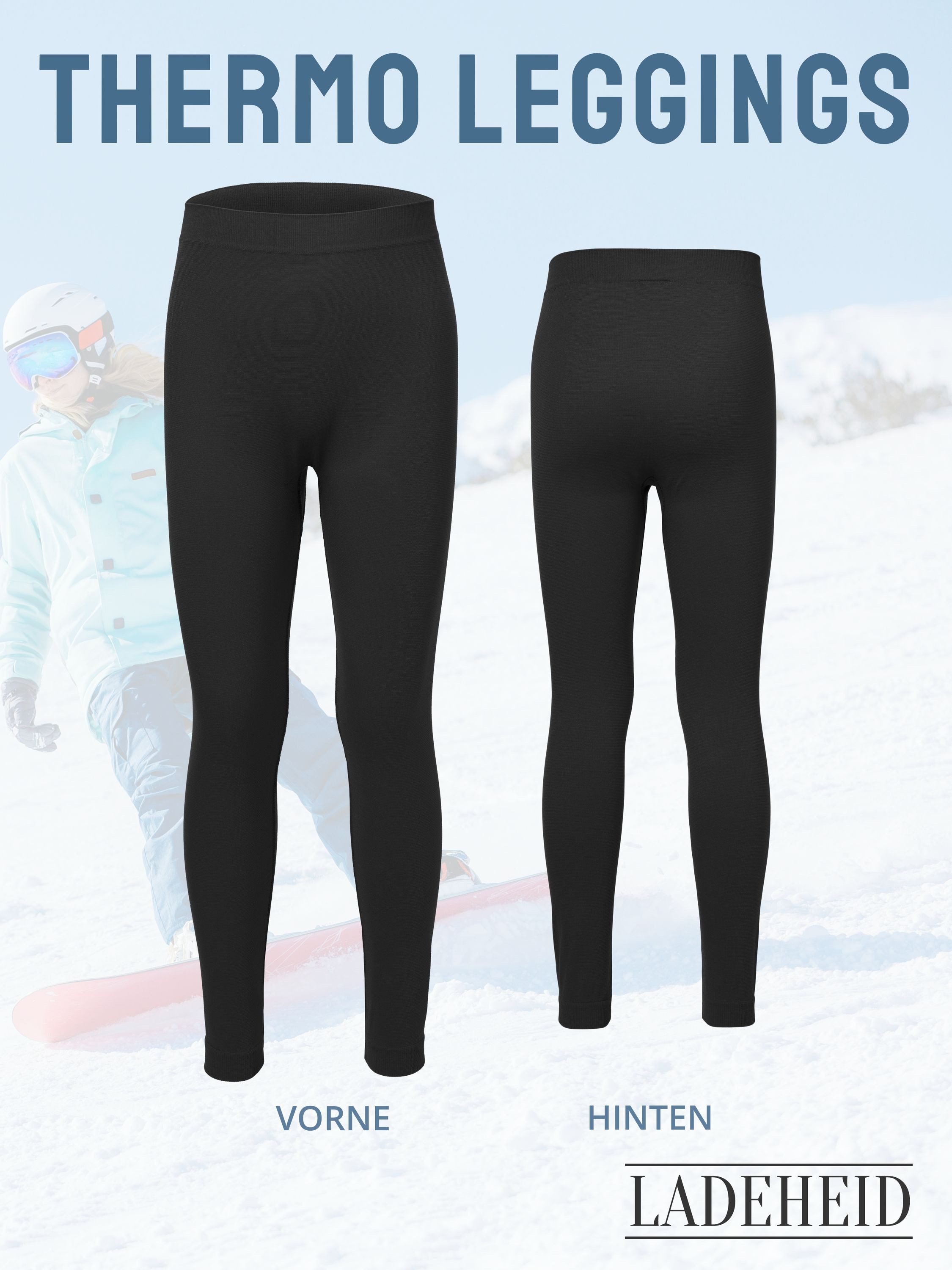 Ladeheid Funktionsunterhose Lange Unterhosen Kinder Jungen für Winter Sport Fußball LA40-259-TMPK (1-St)