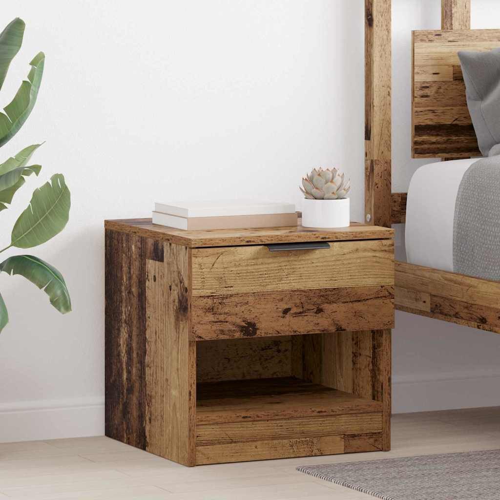 vidaXL Bett Bettschrank 2 stk. Altholz 40 x 39 x 40 cm Holzwerkstoff (2-tlg)