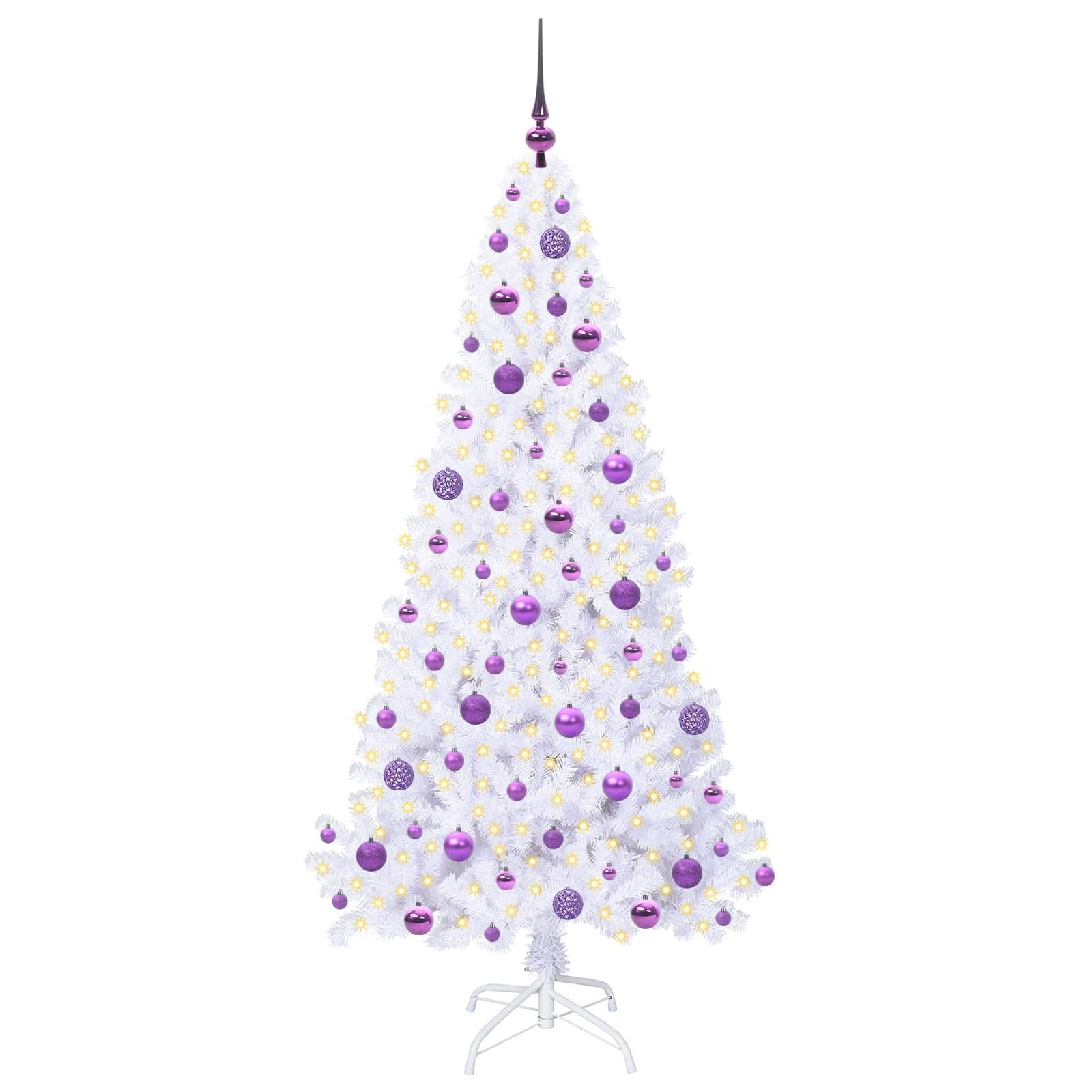 vidaXL Künstlicher Weihnachtsbaum Künstlicher Weihnachtsbaum Weiß 180 cm PVC und Stahl