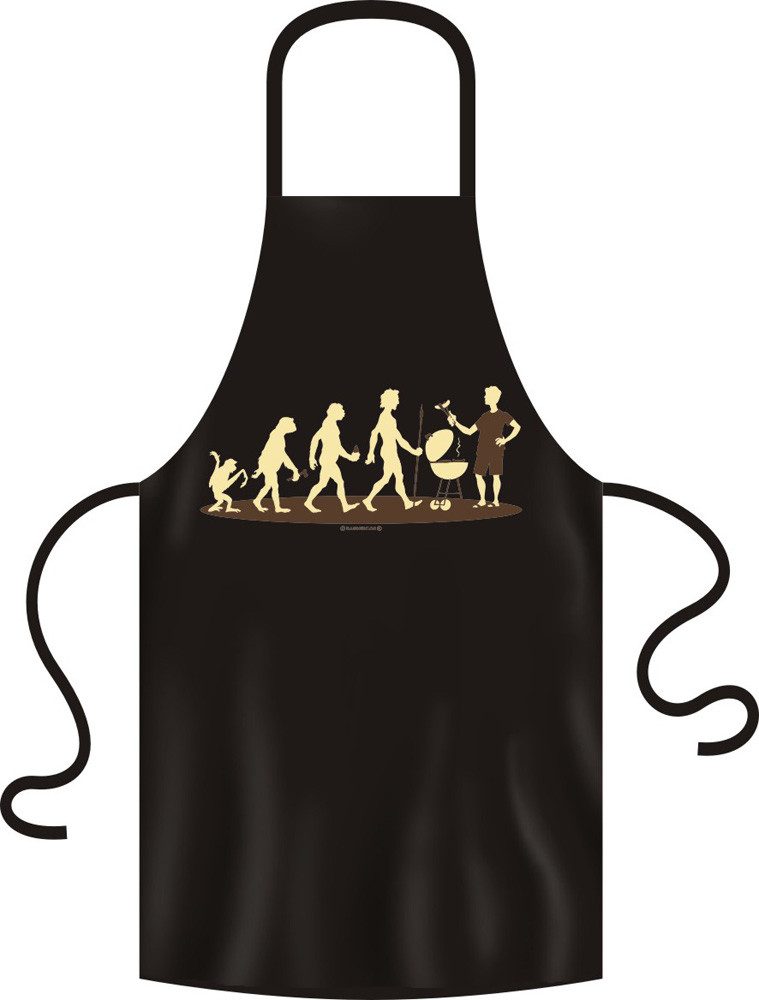 Grillschürze Evolution: Affe Grillgott - Grillschürze - Schürze