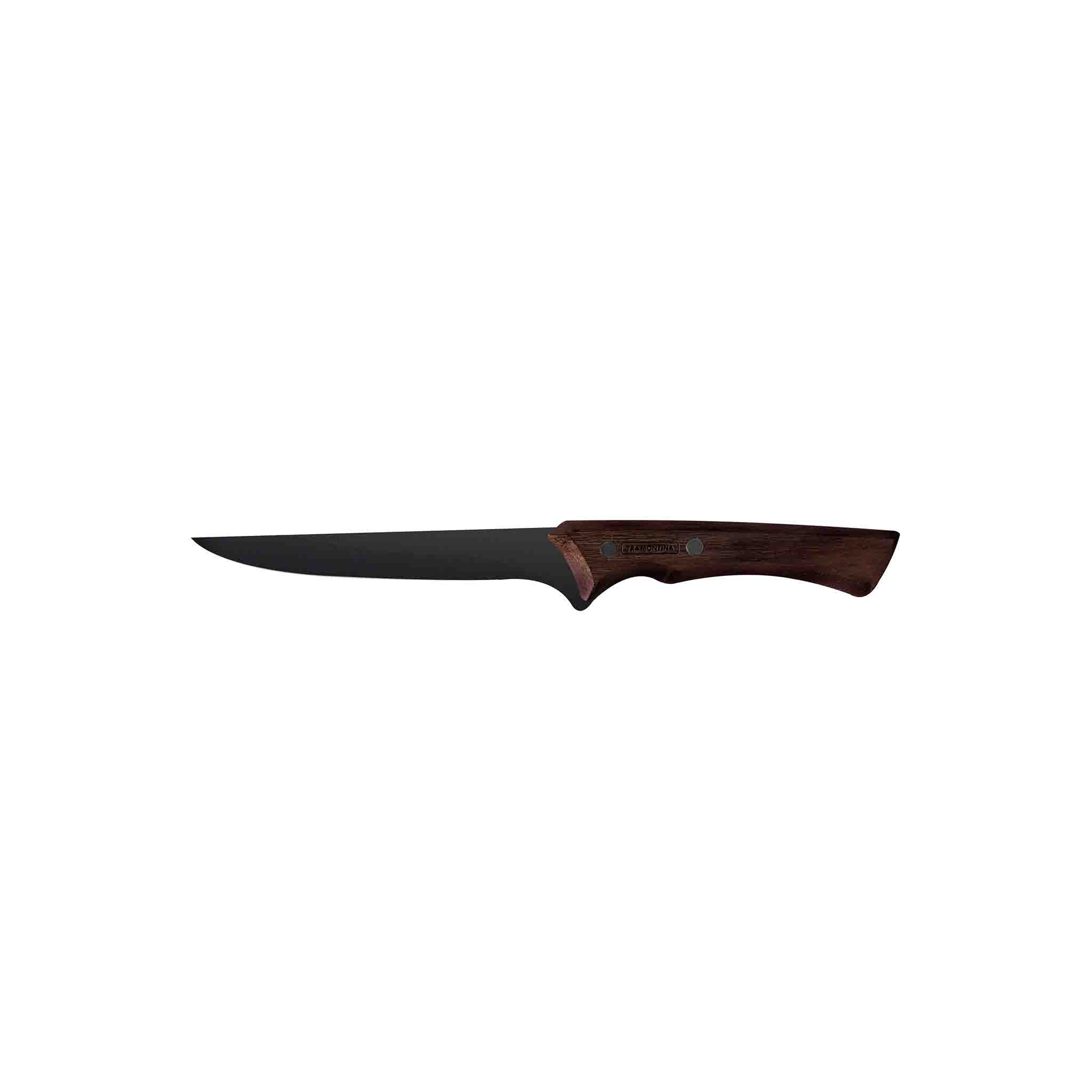 Tramontina Кістяк CHURRASCO BLACK - Edelstahl, rostfrei, 15 cm, Holzgriff FSC-zertifiziert, sehr präzise, scharf