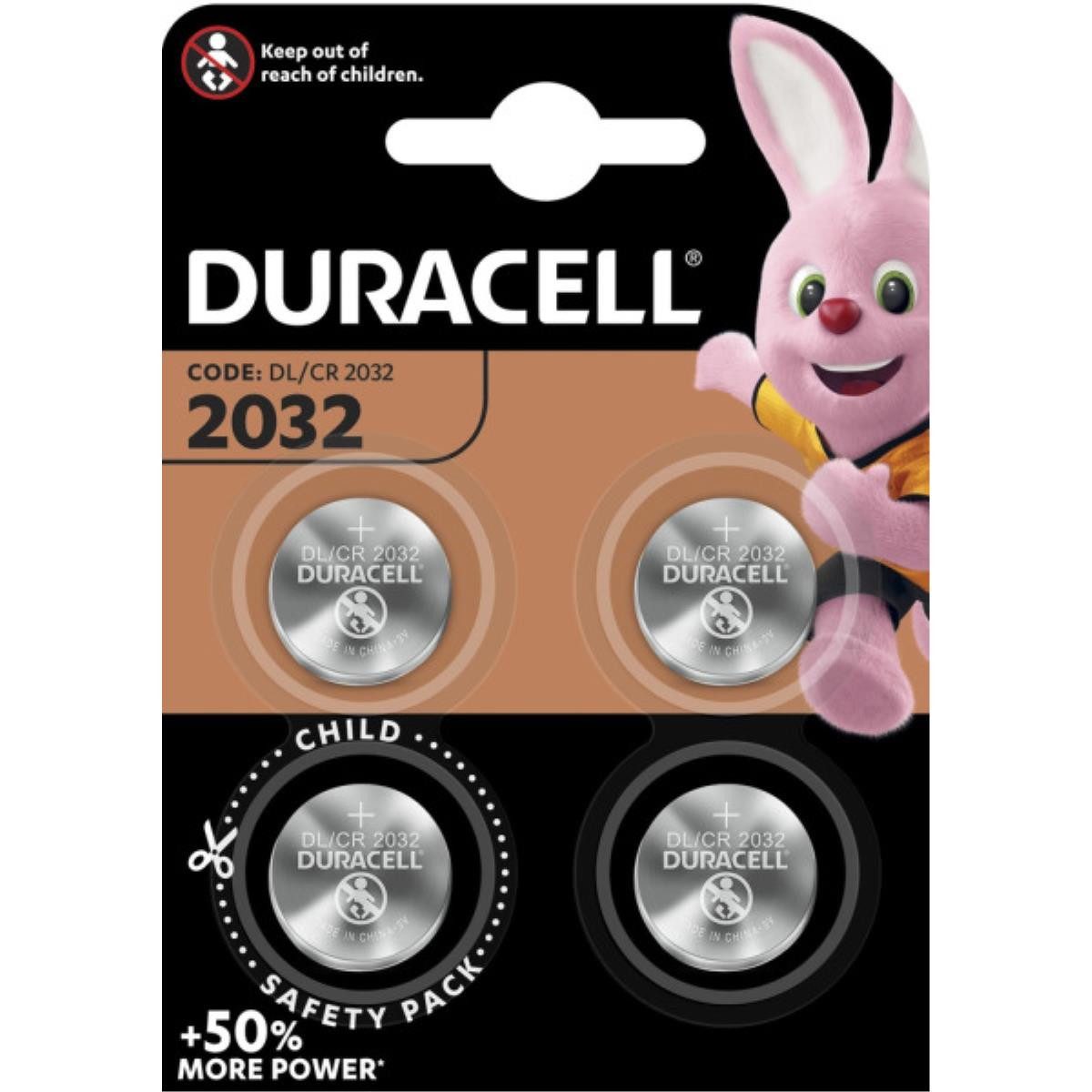 Duracell CR2032 4er Blister / Lithium 3V Batterie