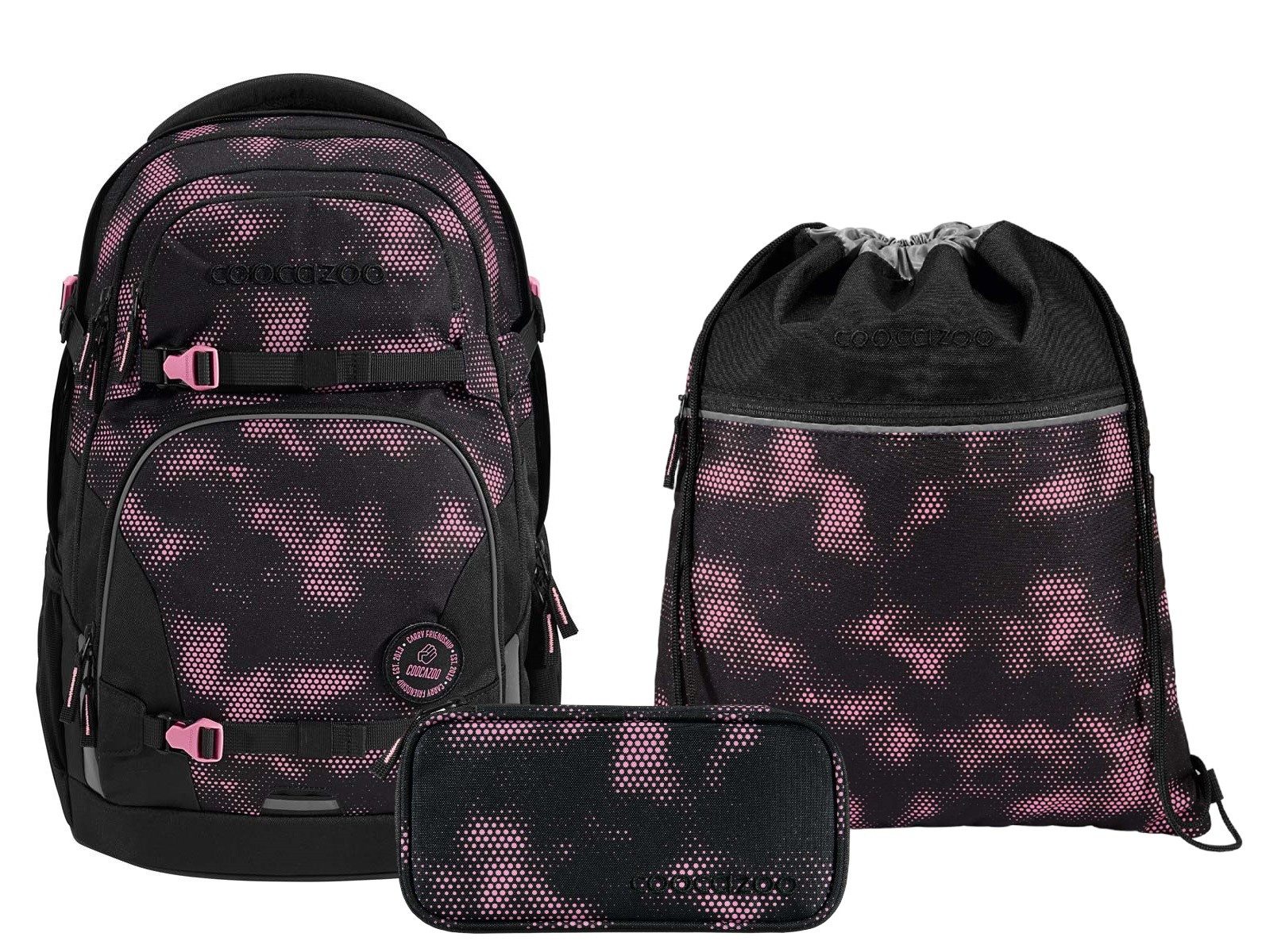 coocazoo Schulranzen Schulrucksack-Set PORTER Pink Illusion günstig online kaufen