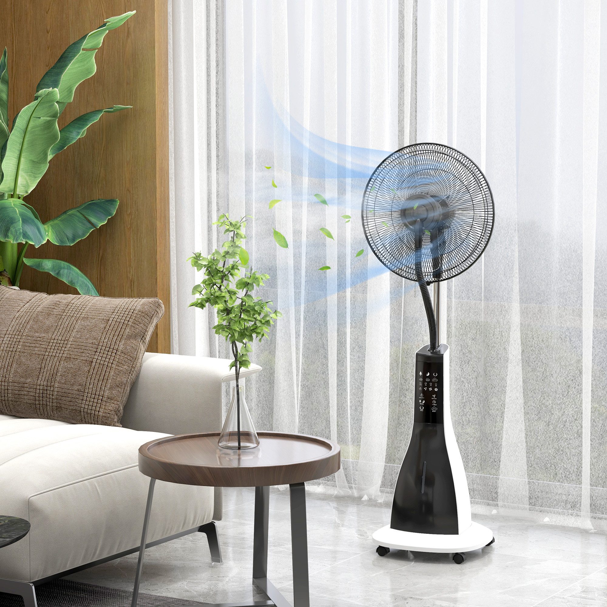 HOMCOM Standventilator 2-in-1 Ventilator mit Befeuchter, günstig online kaufen