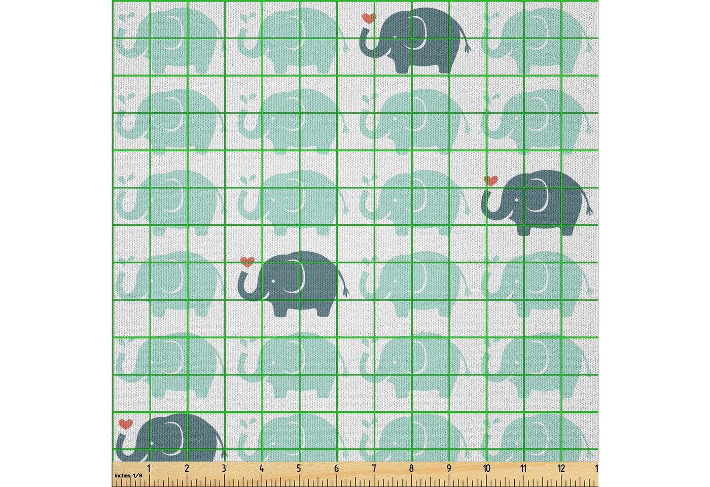 Thumbnail - Abakuhaus Stoff DIY Bastler Stoff für Dekorationszwecke, Safari Cartoon-Elefant